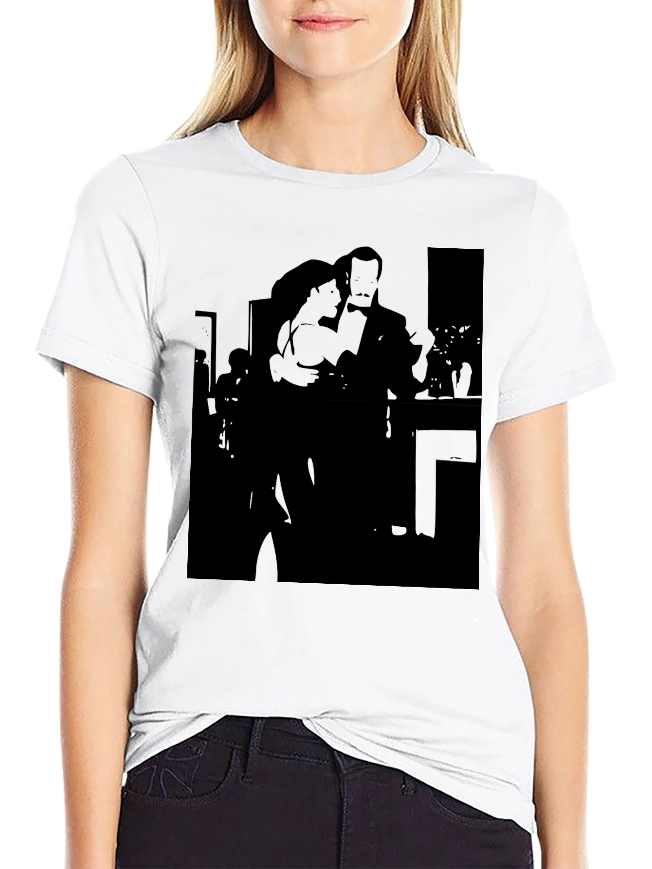 Tango Silhouette Graphic Tee - Classic Dance Lovers Shirt