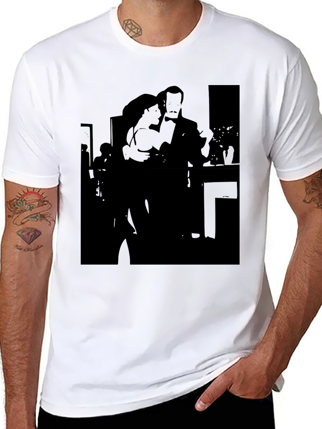 Tango Silhouette Graphic Tee - Classic Dance Lovers Shirt