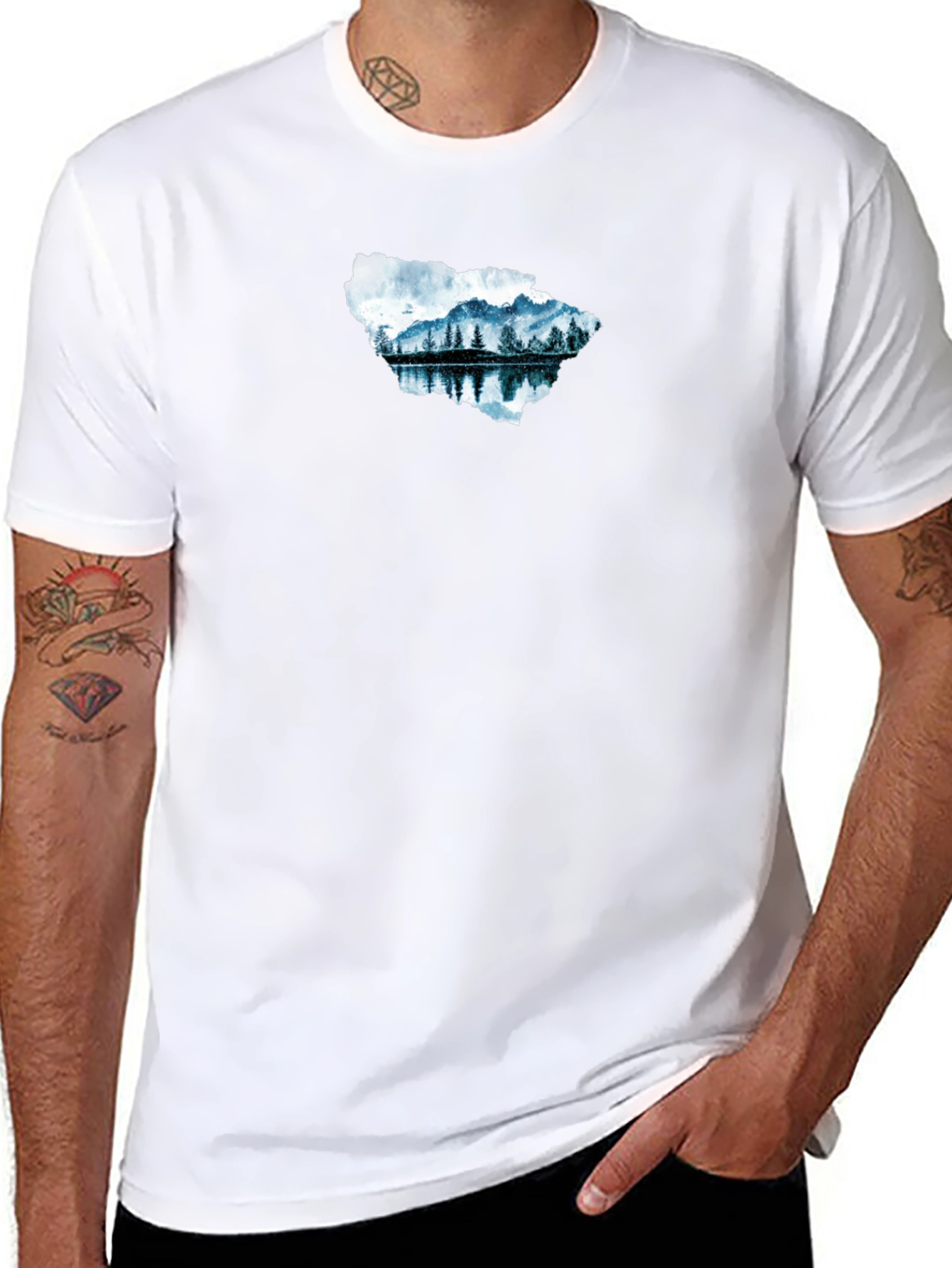 Mountain Lake Graphic Tee - Black