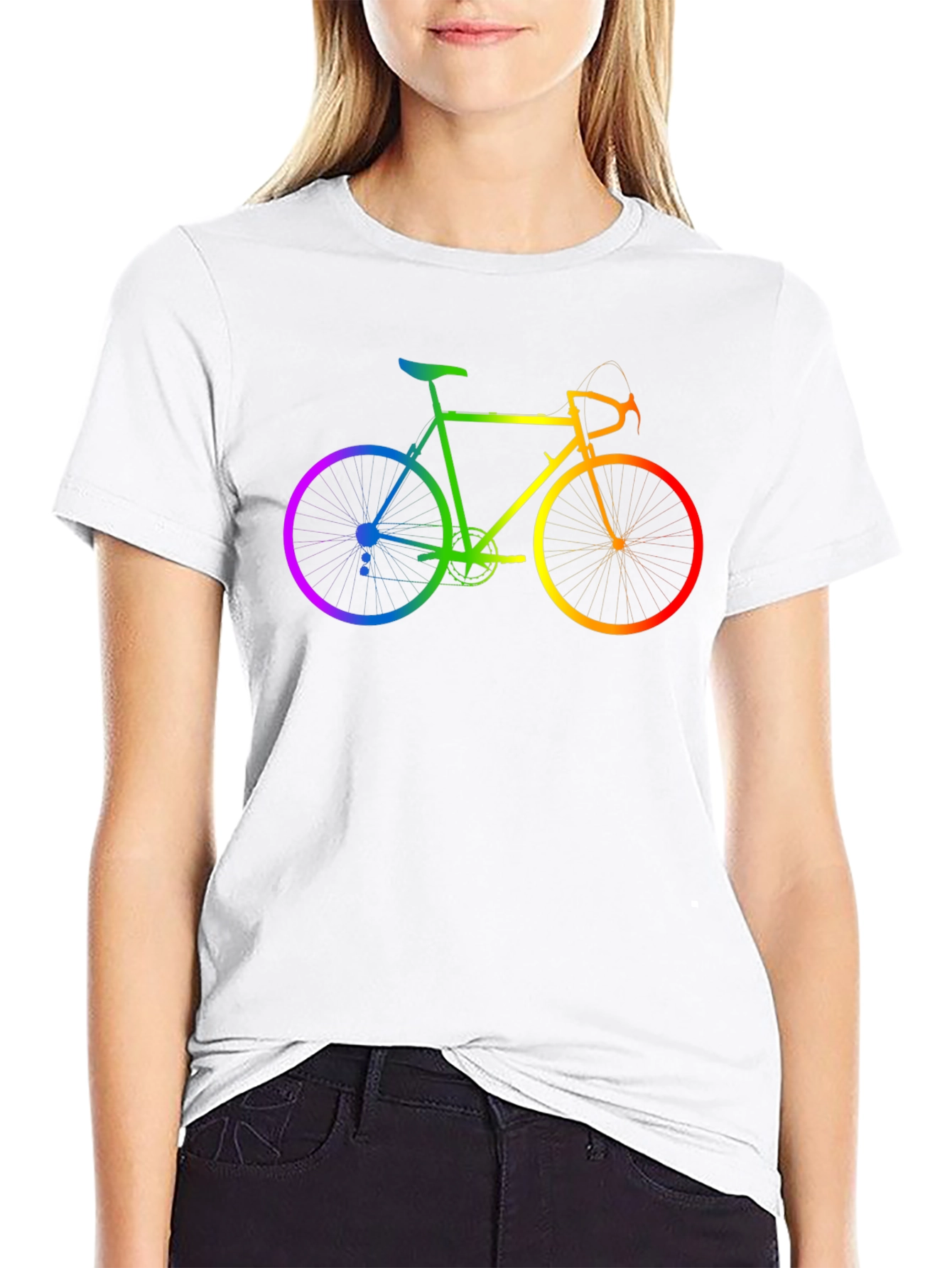 Rainbow Bicycle Graphic T-Shirt