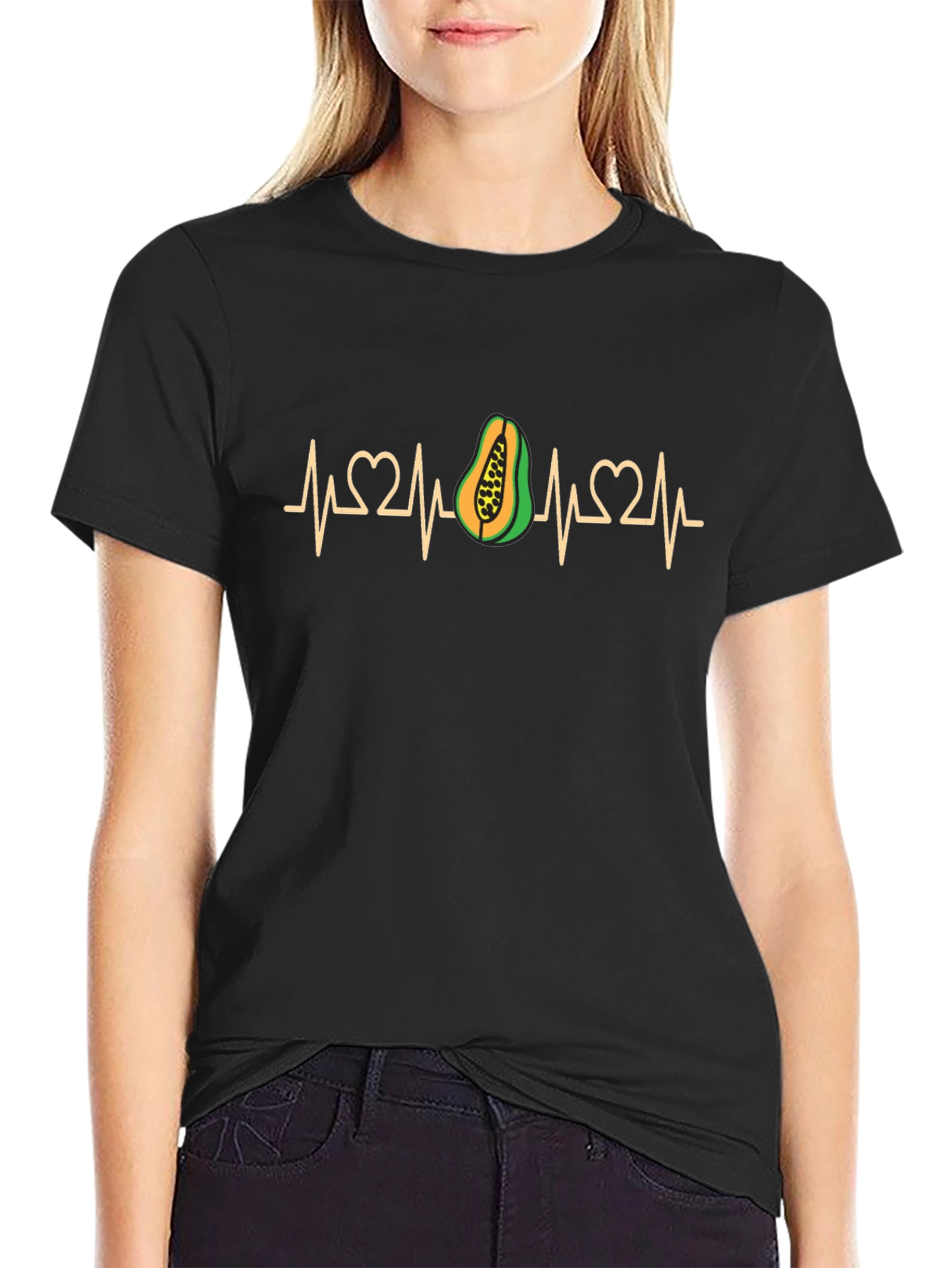 Papaya Heartbeat T-Shirt - Fruit Lover Tee