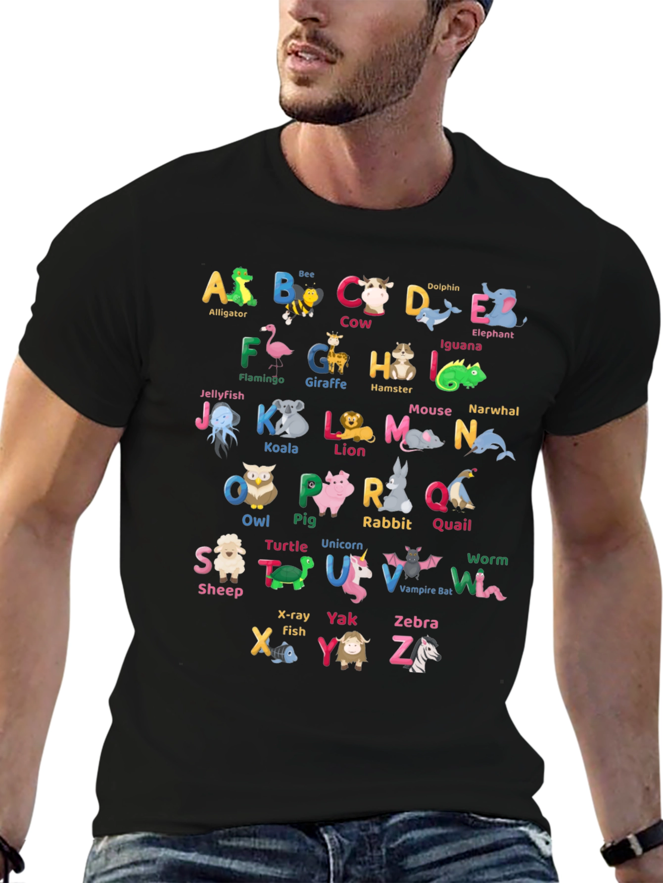 Alphabet Animals Graphic Tee - Educational Fun