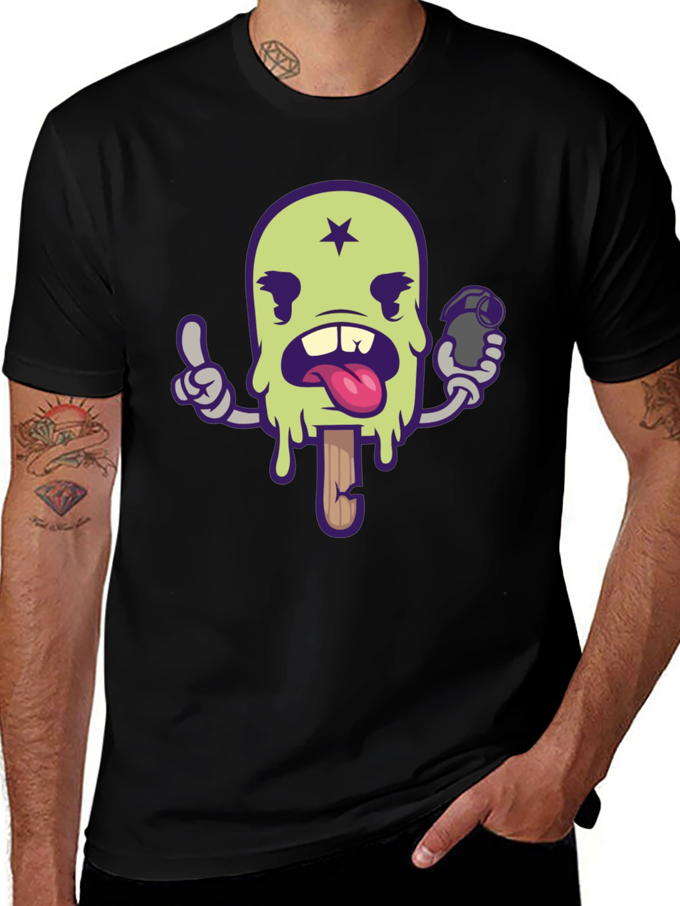 Ice Cream Grenade T-Shirt - Cool Cartoon Graphic Tee