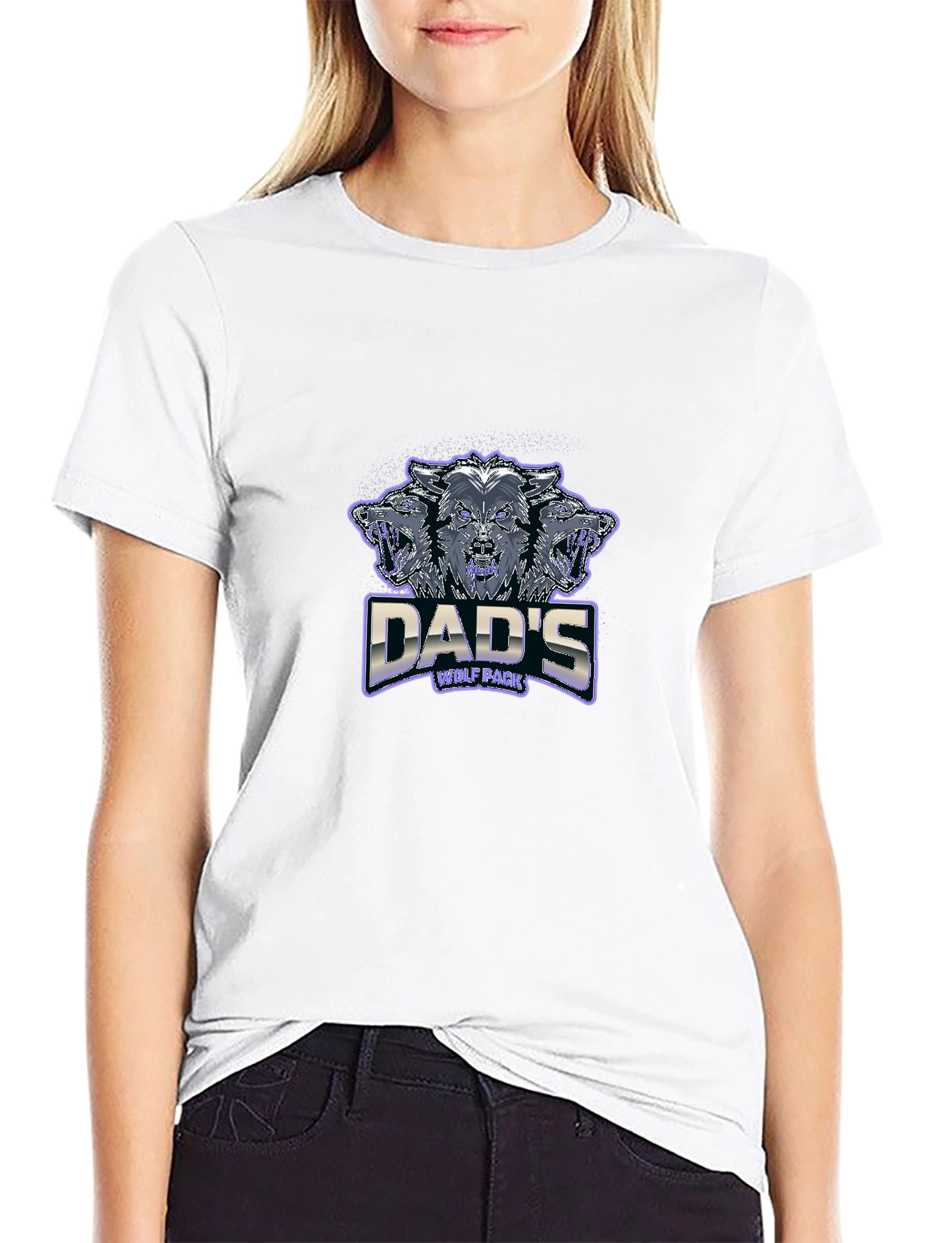 Dads Wolf Pack Black Graphic T-Shirt