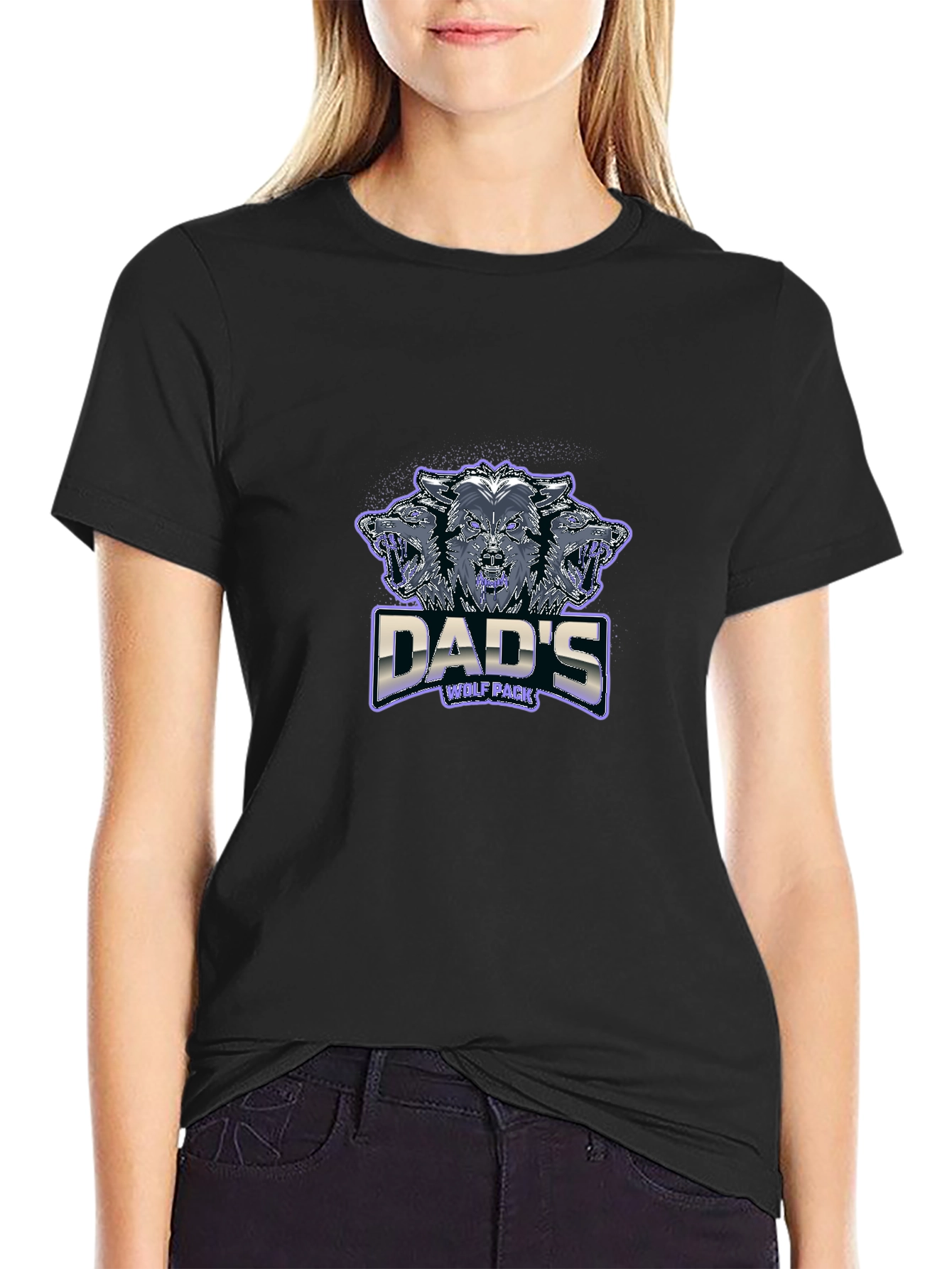 Dads Wolf Pack Black Graphic T-Shirt