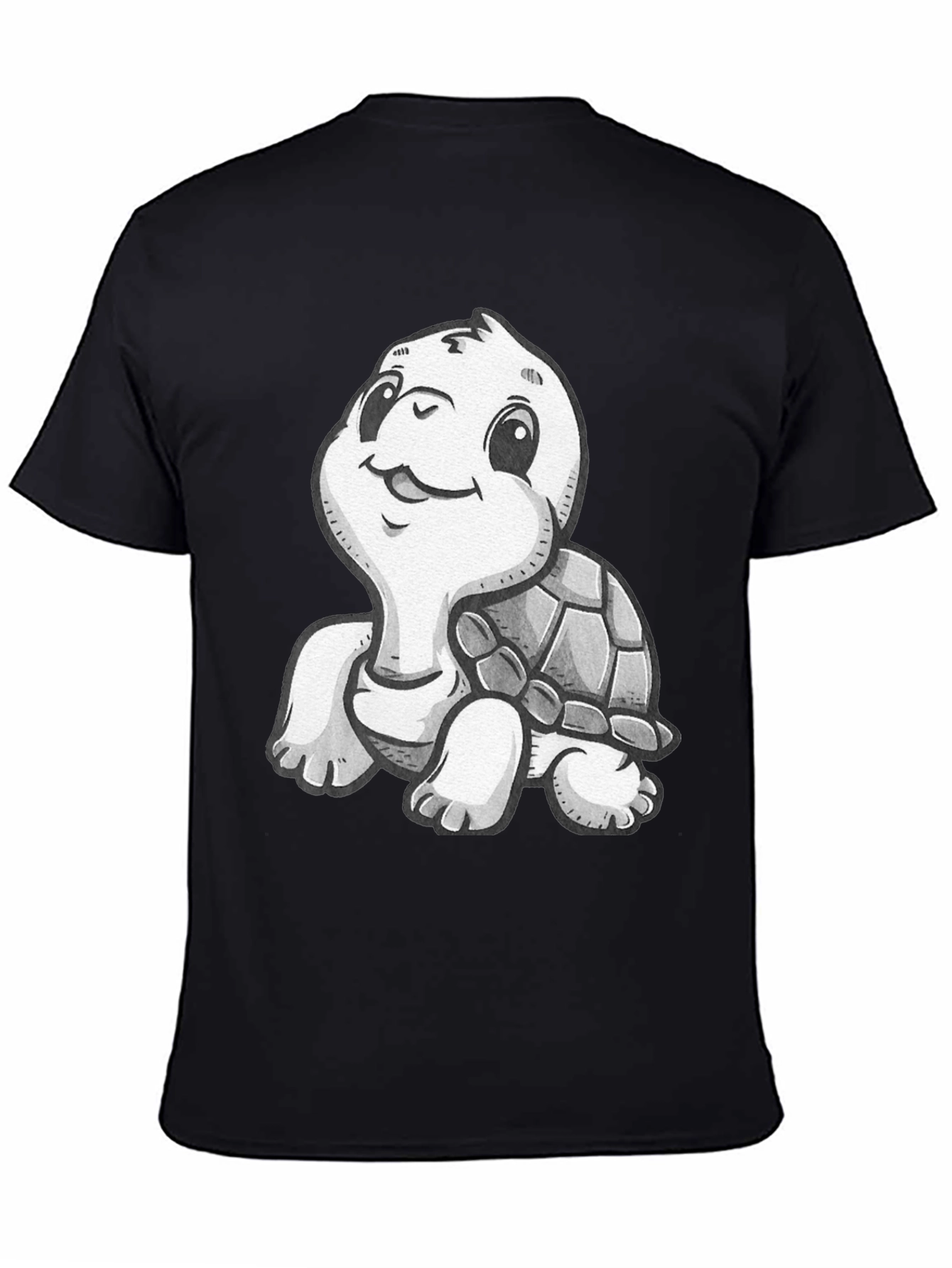 Cute Turtle Graphic T-Shirt - Black