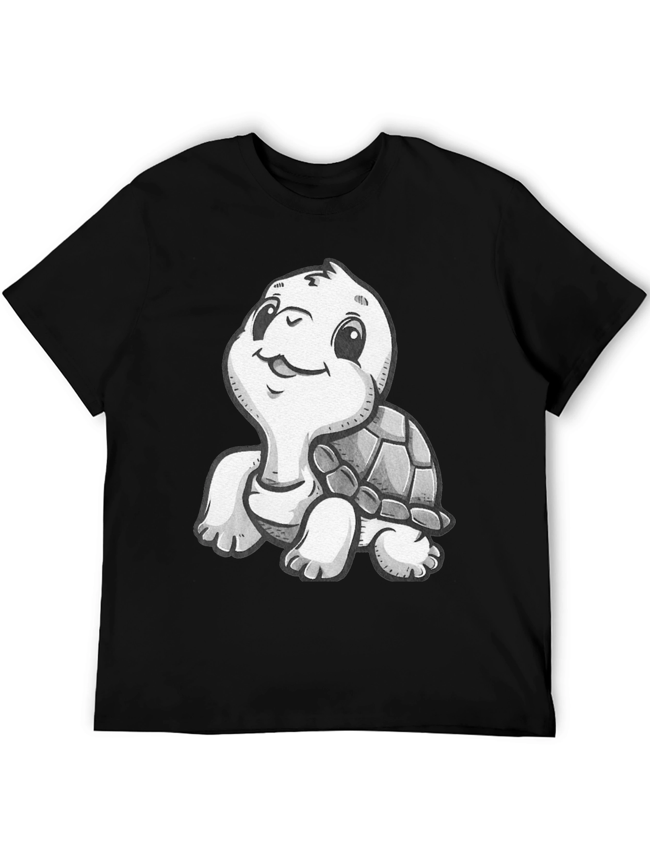 Cute Turtle Graphic T-Shirt - Black