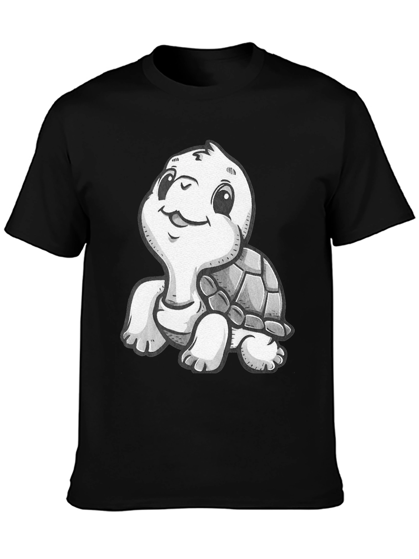 Cute Turtle Graphic T-Shirt - Black