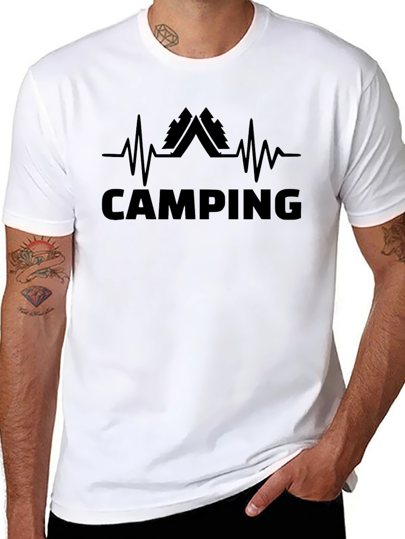 Camping Heartbeat T-Shirt - Adventure Ready!