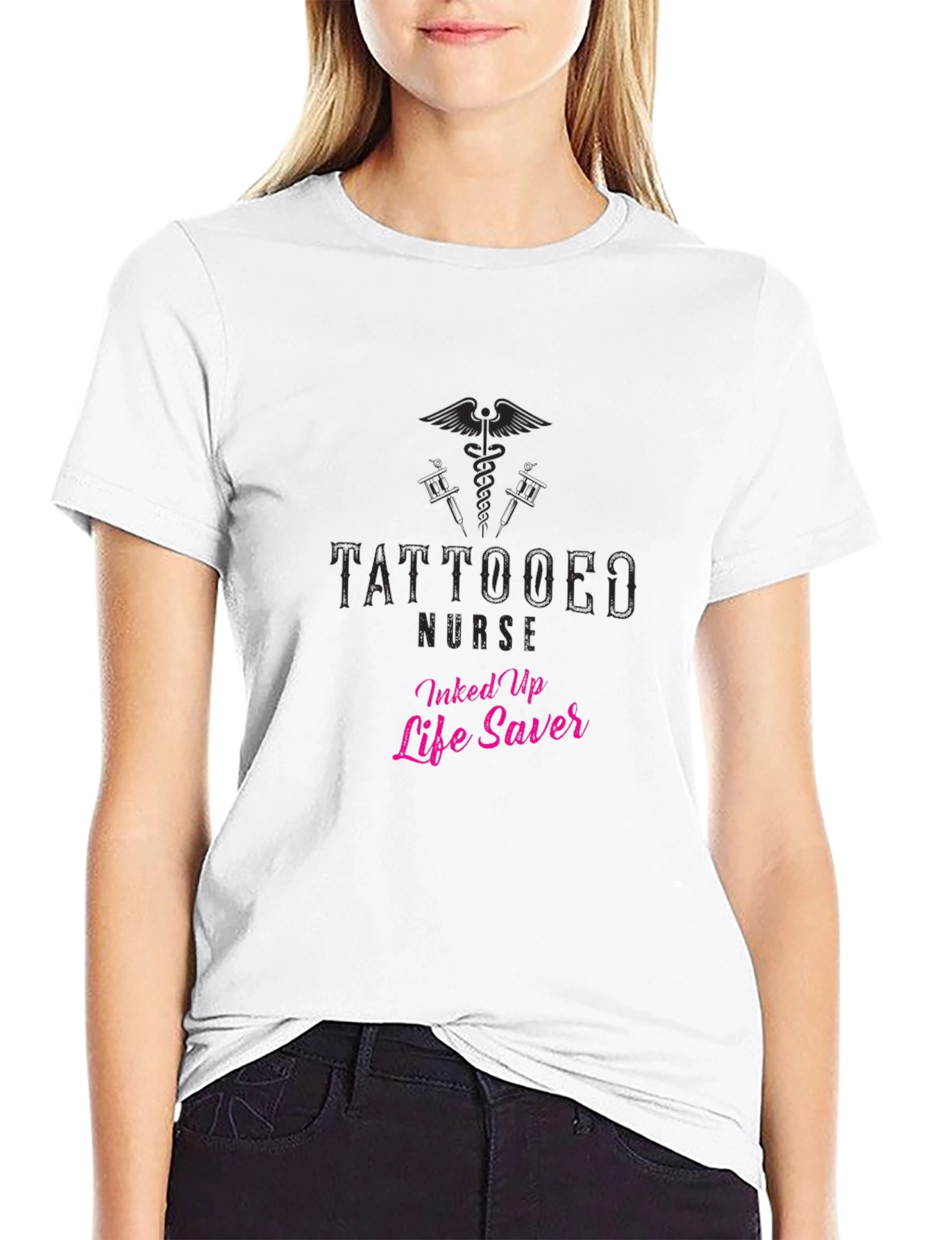 Tattooed Nurse Inked Up Life Saver Graphic T-Shirt