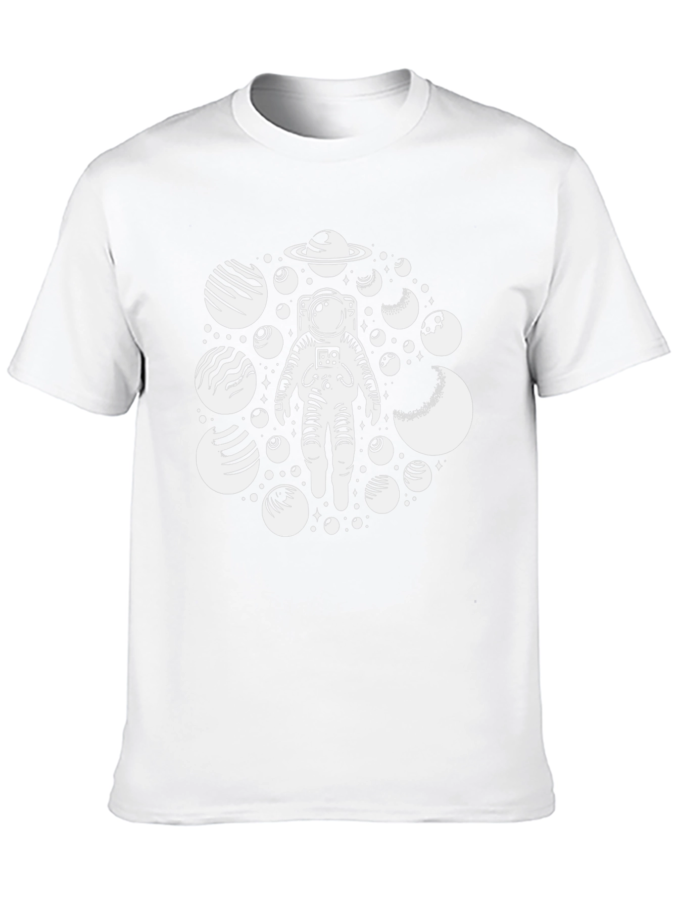 Astronaut & Planets Graphic Tee - Black Cotton
