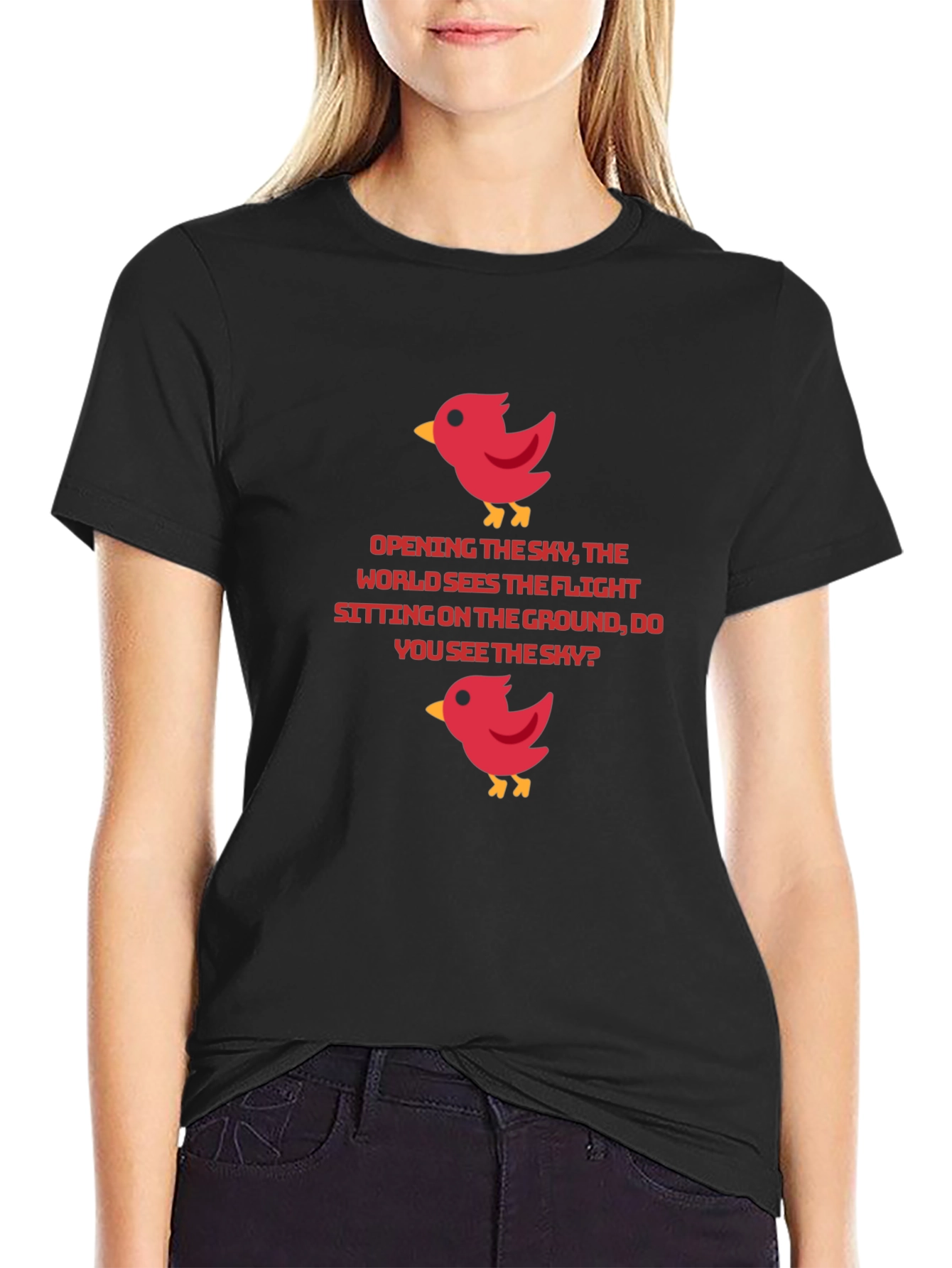 Bird Graphic T-Shirt - Poetic Statement Tee