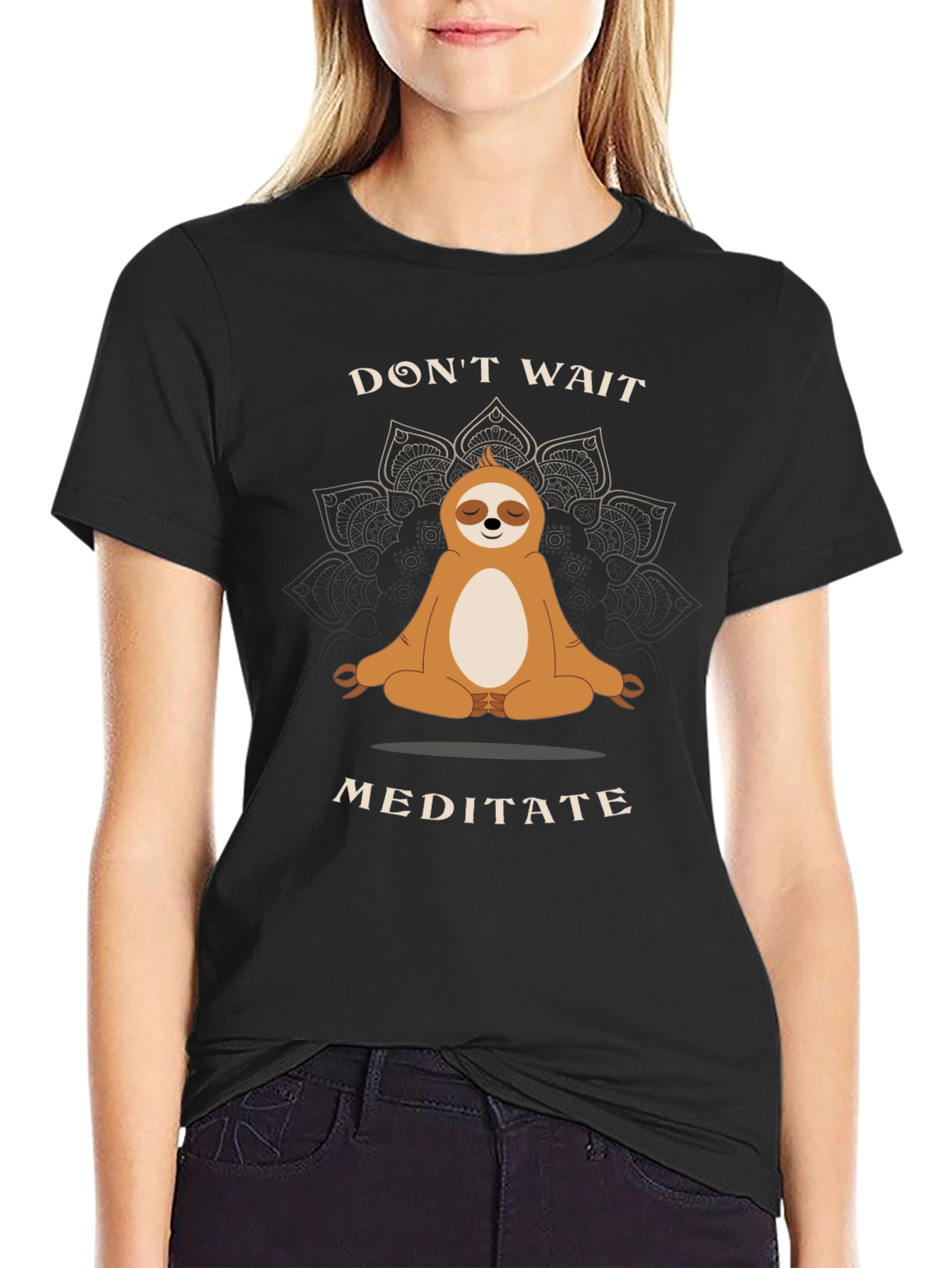 Meditating Sloth Graphic Tee - Relax and Unwind
