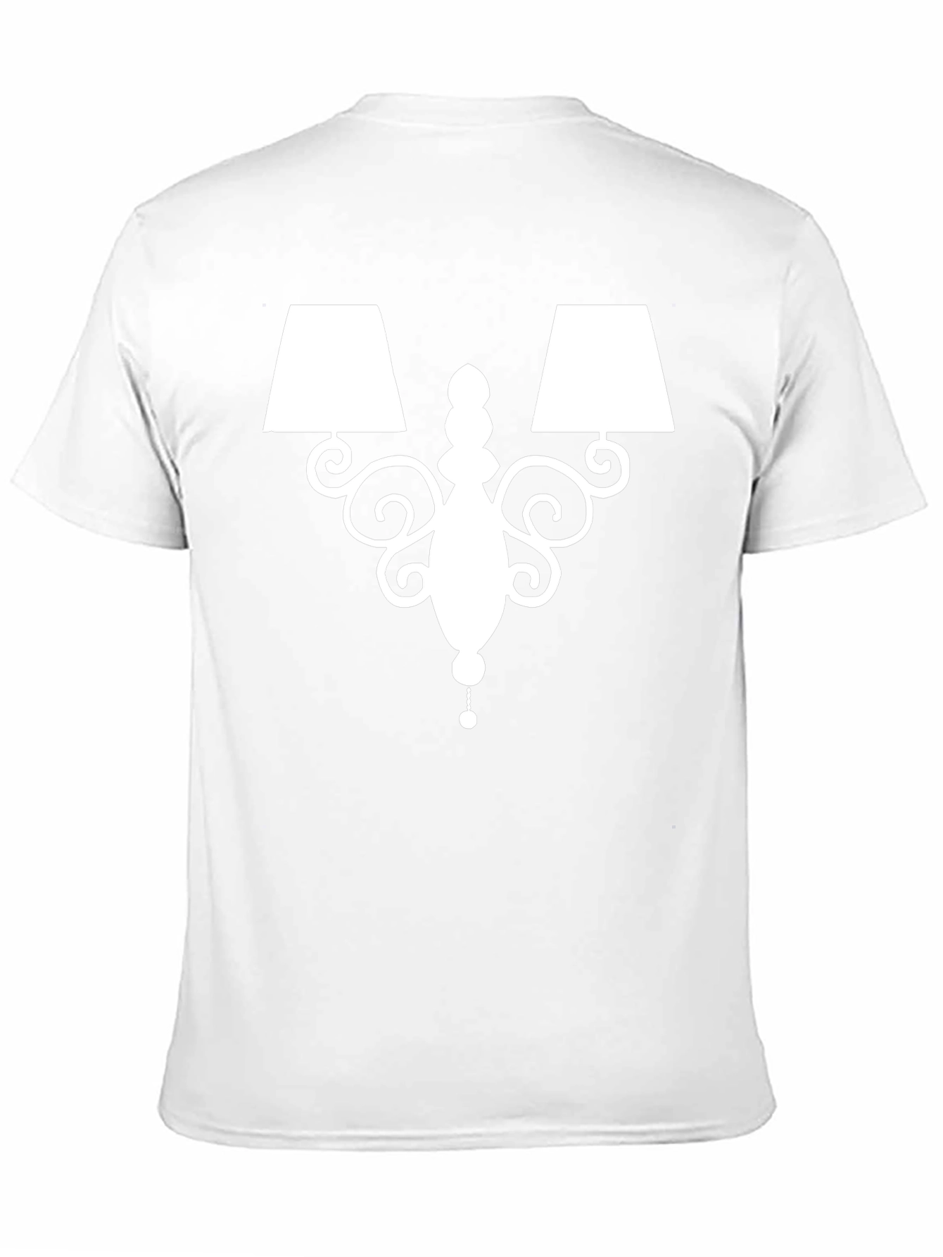 Elegant Lamp Graphic Tee - Soft Black Cotton Shirt