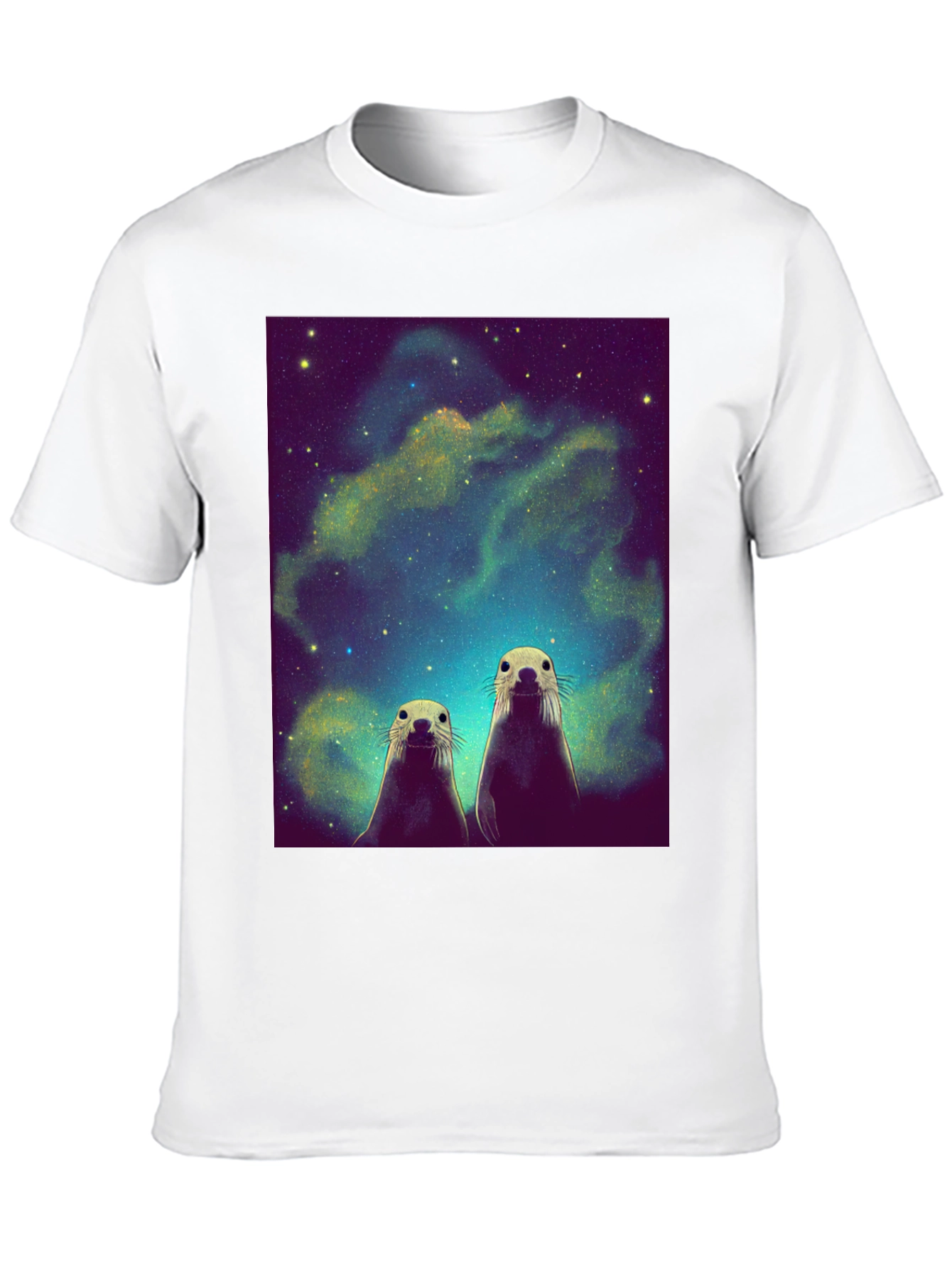 Space Otters Black T-Shirt