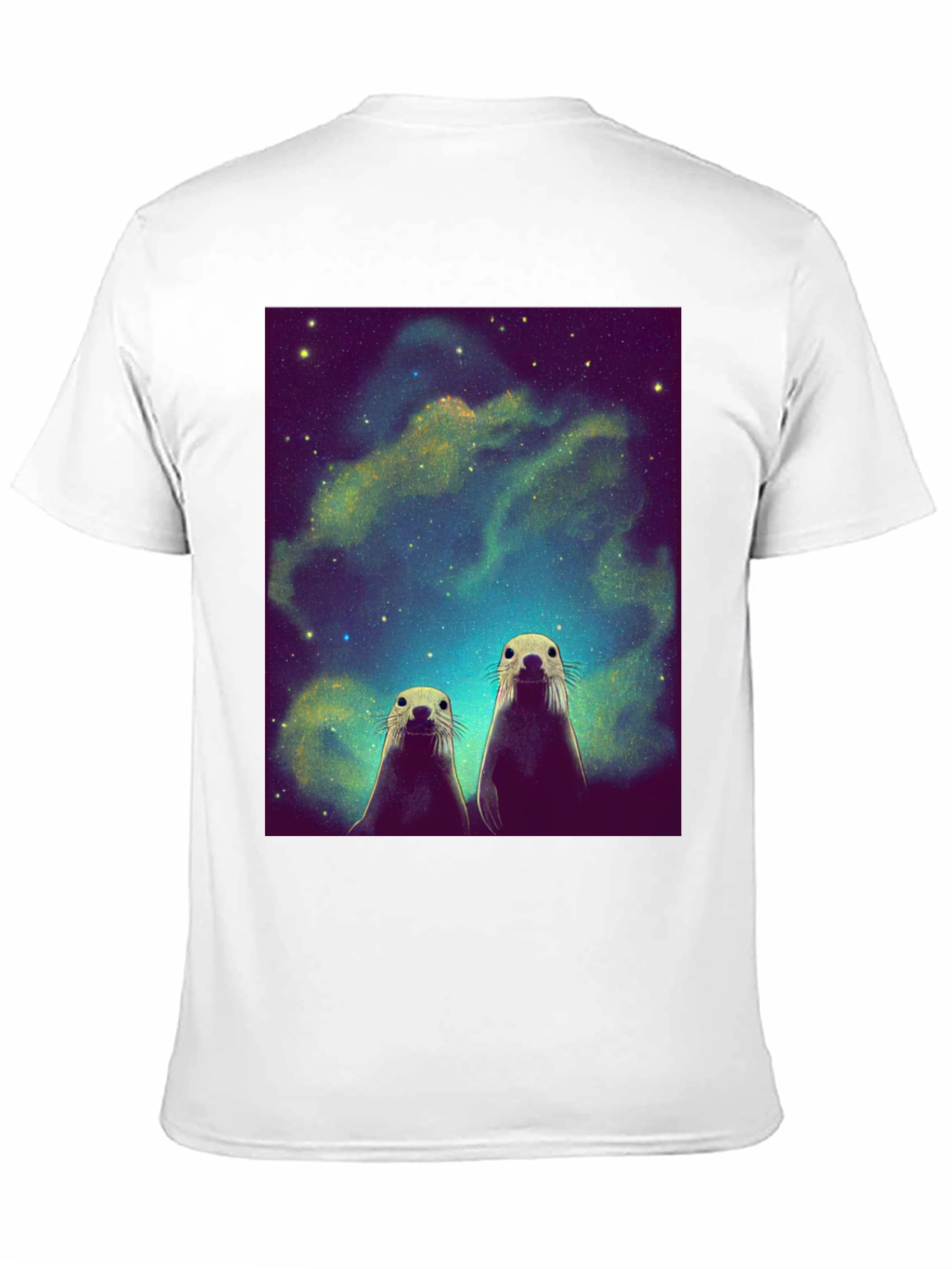 Space Otters Black T-Shirt