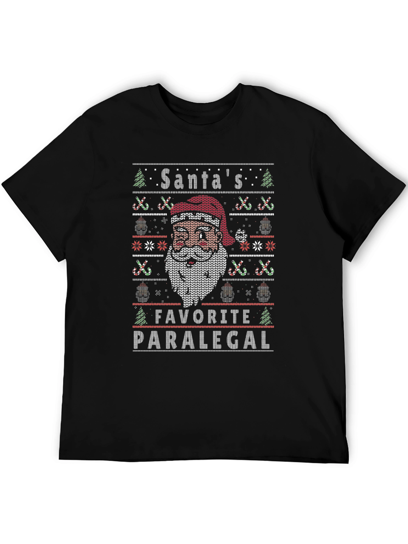 Santas Favorite Paralegal Ugly Christmas Knit T-Shirt
