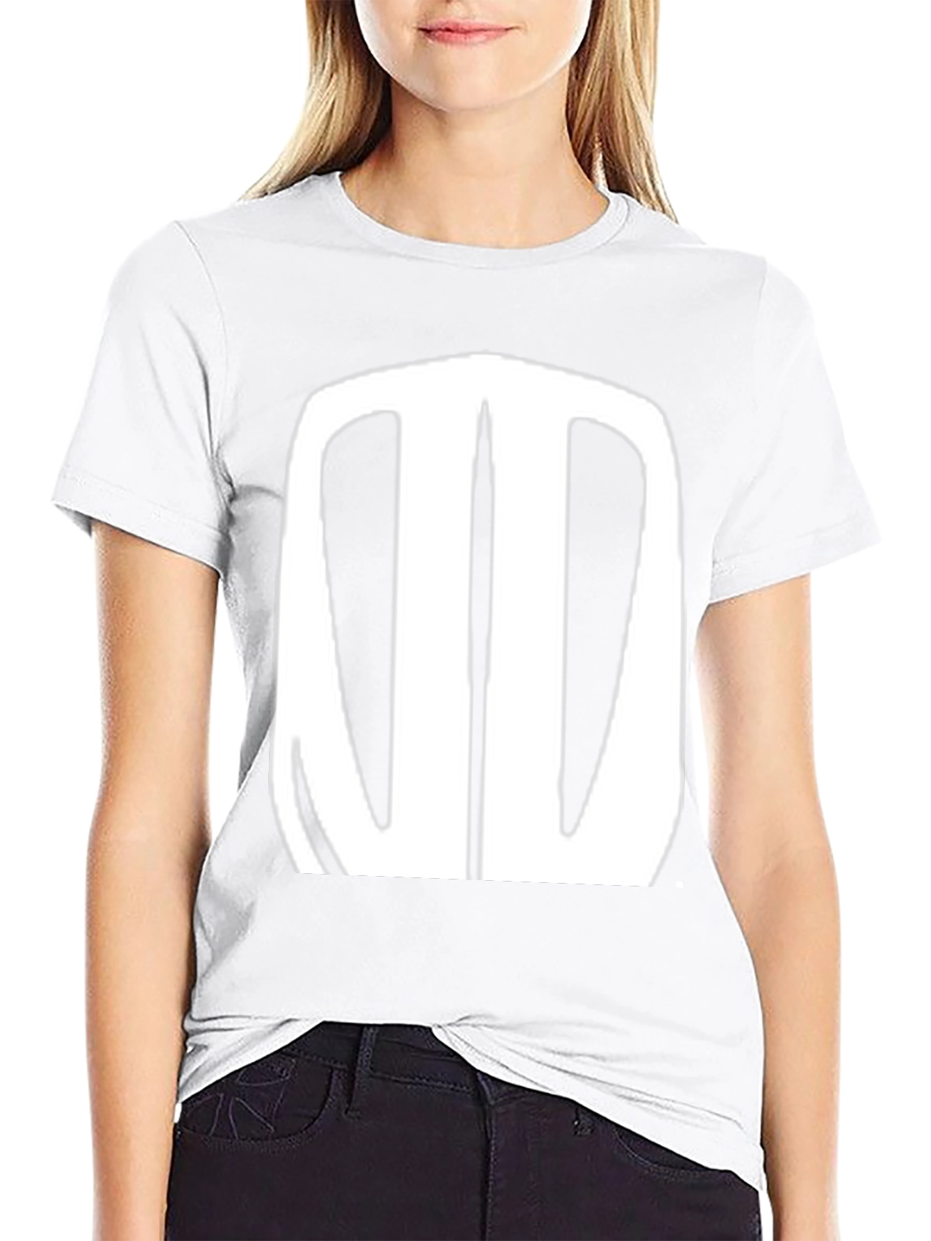 Black T-Shirt with Abstract White Design