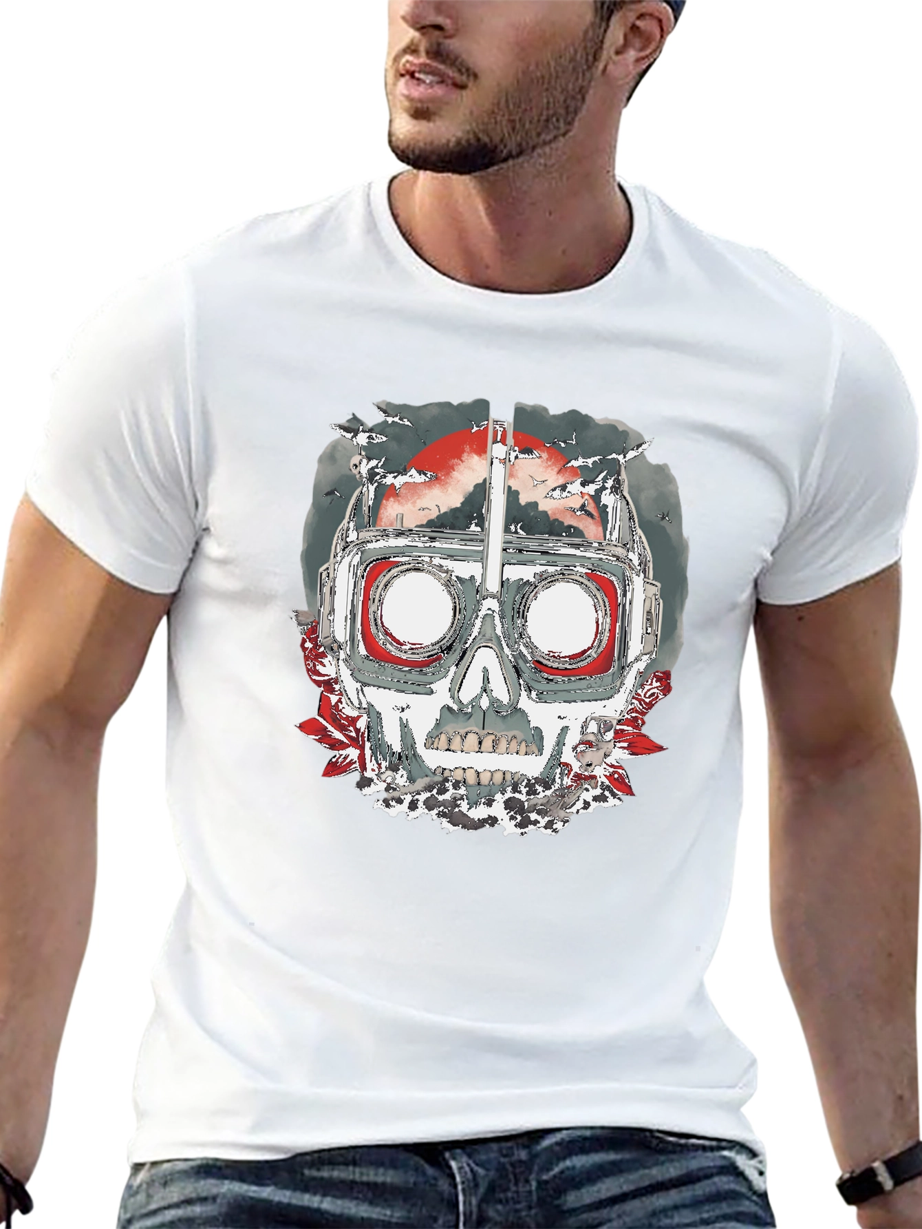 Skull Goggles T-Shirt - Edgy Graphic Tee