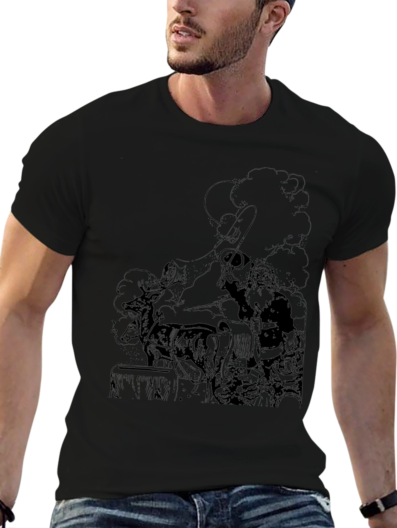 Santas Ride Black Graphic Tee