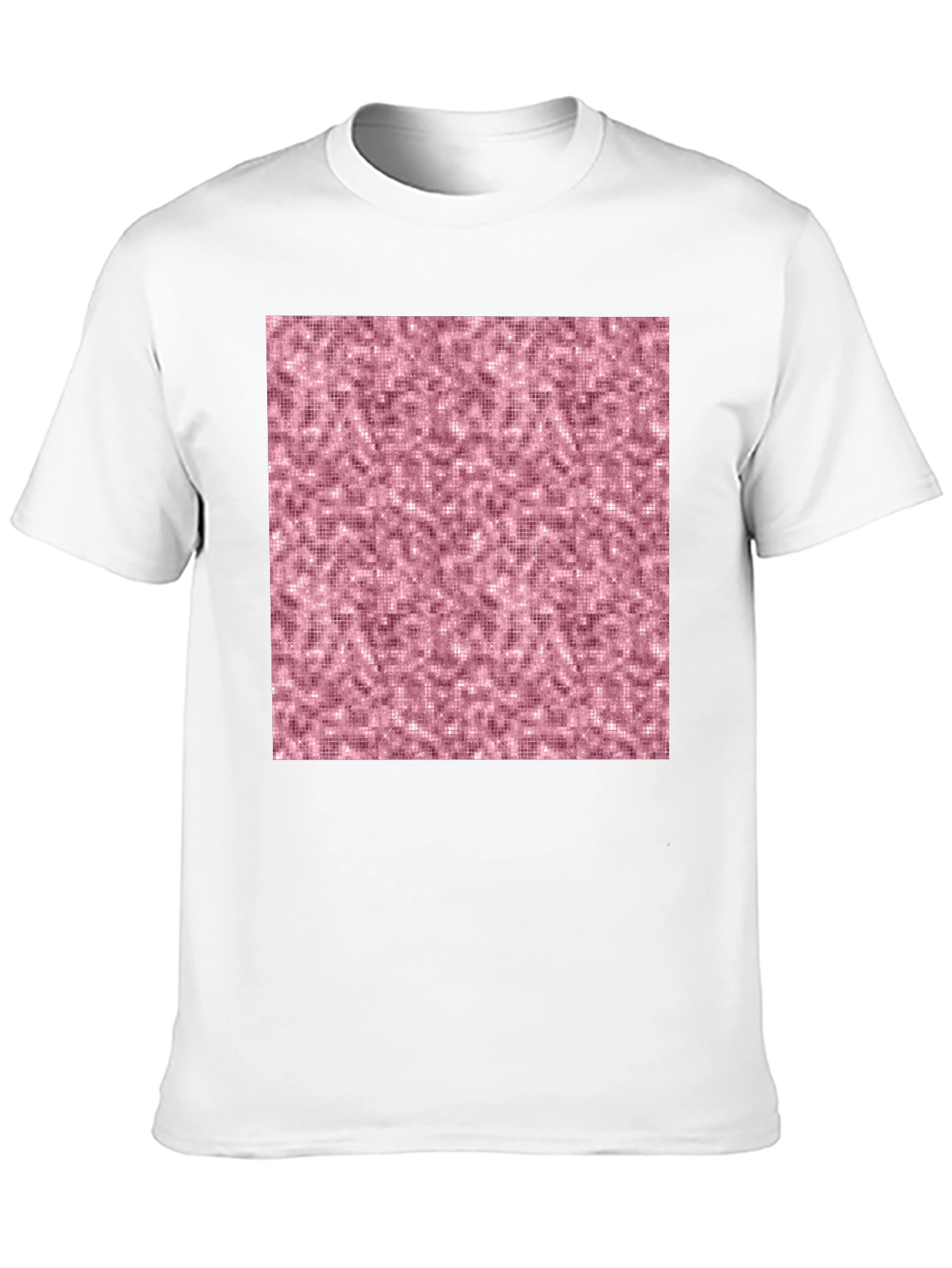 Stylish Black T-Shirt with Abstract Pink Pattern