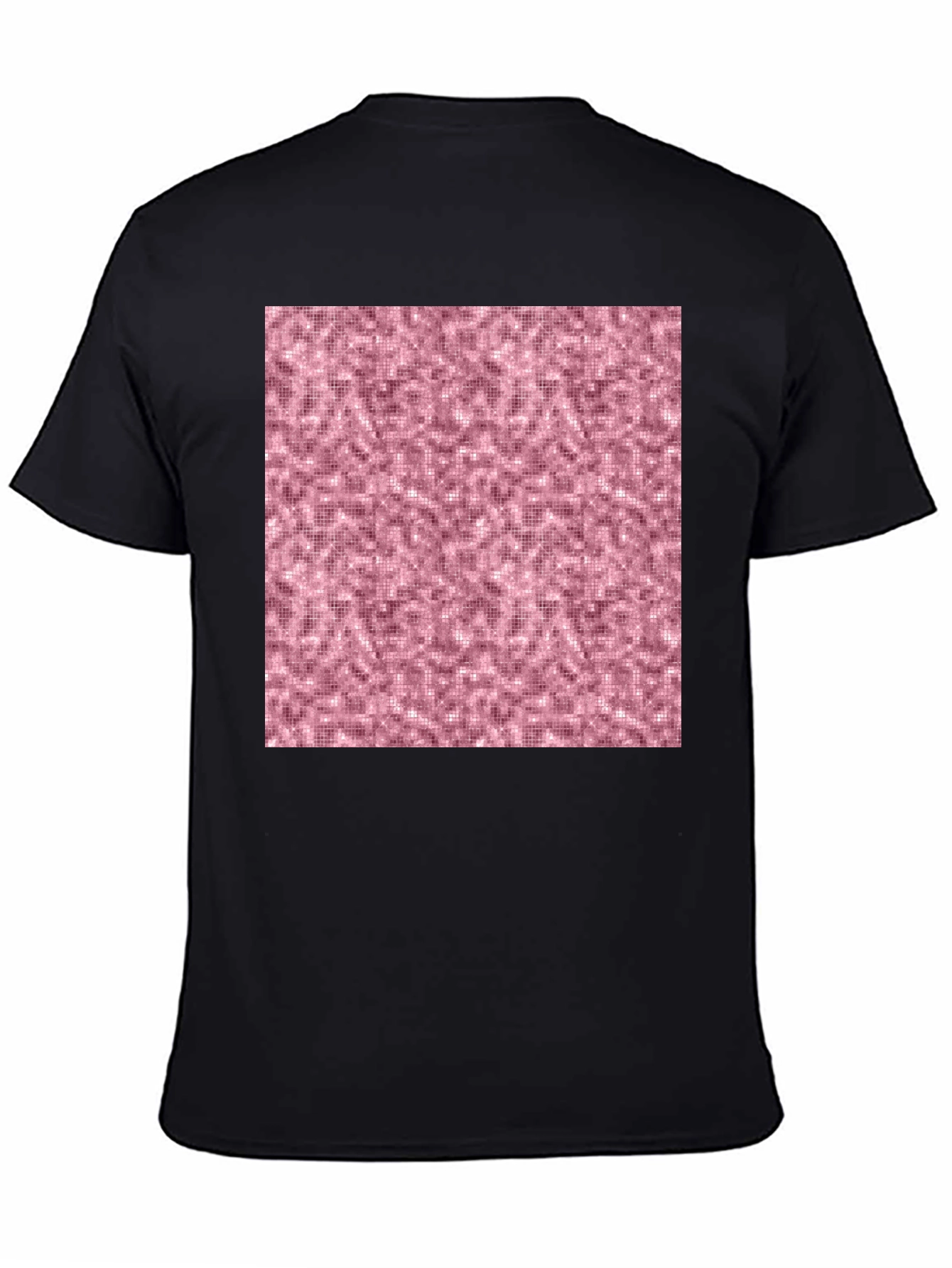Stylish Black T-Shirt with Abstract Pink Pattern