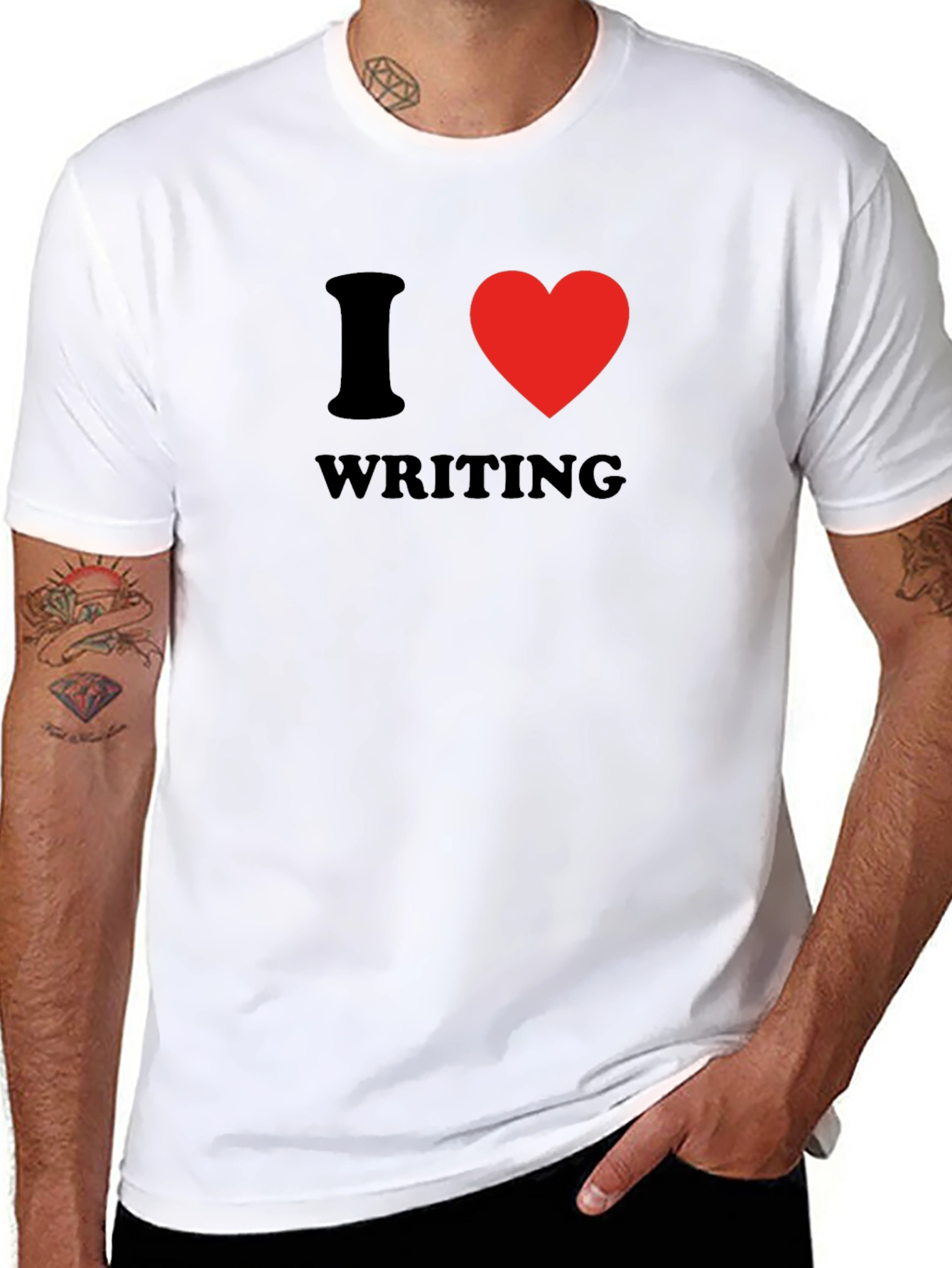 I Heart Writing Black Graphic Tee