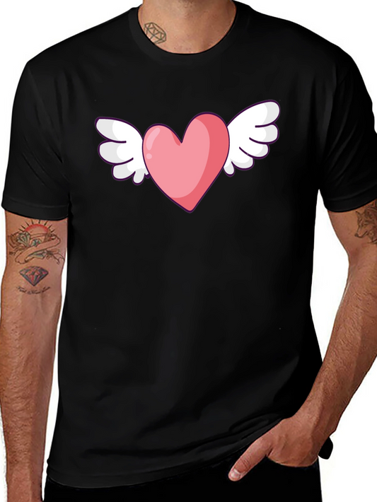 Heart With Wings Graphic Black T-Shirt