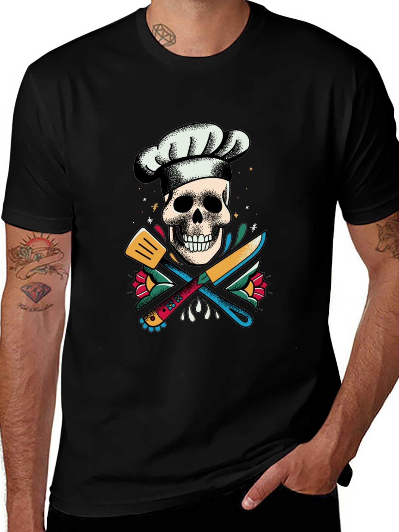 Chef Skull Graphic Tee - Culinary Art