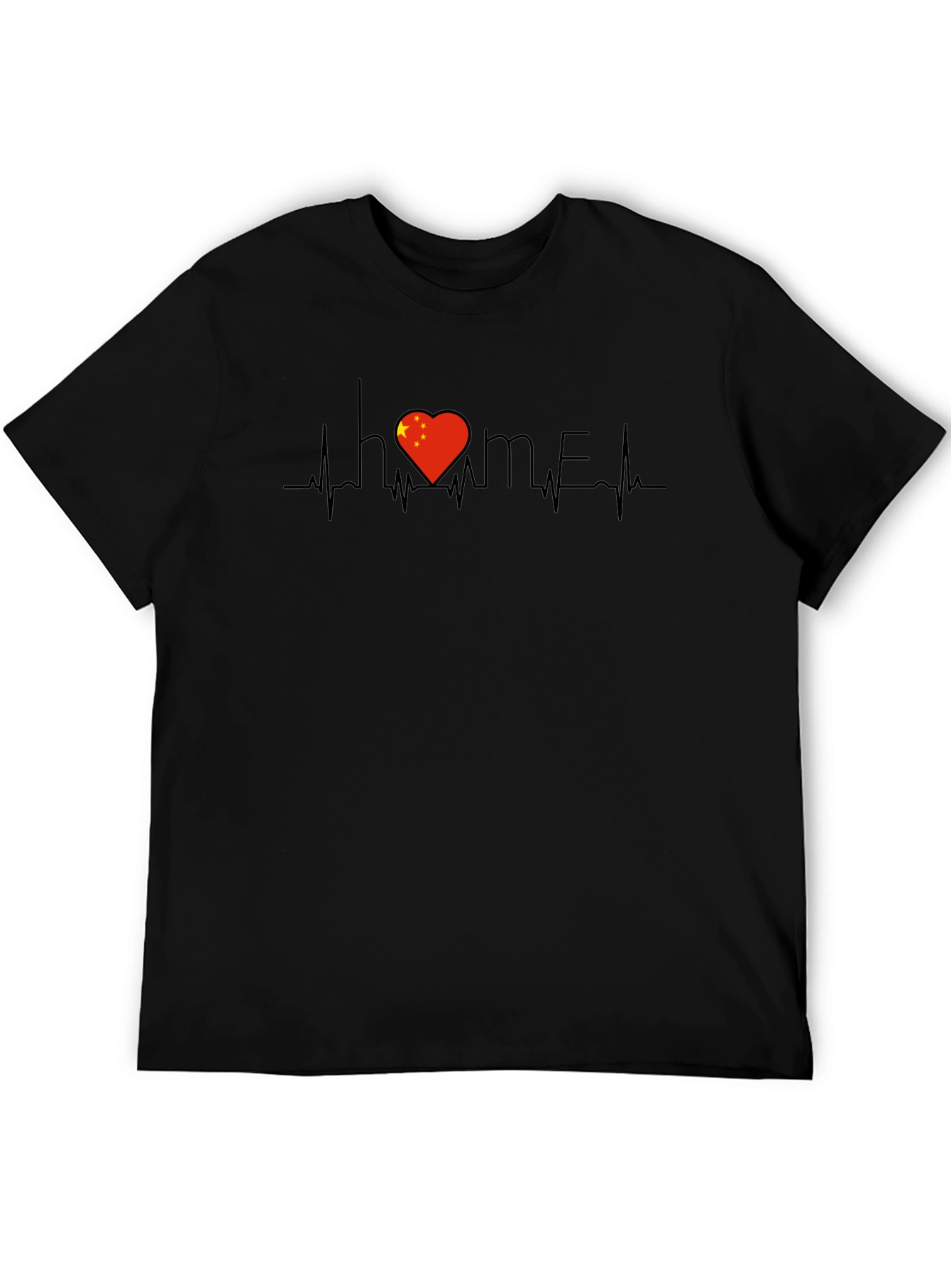 China Flag Heartbeat Home T-Shirt - Stylish & Patriotic