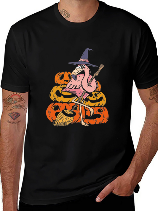 Halloween Flamingo Witch T-Shirt