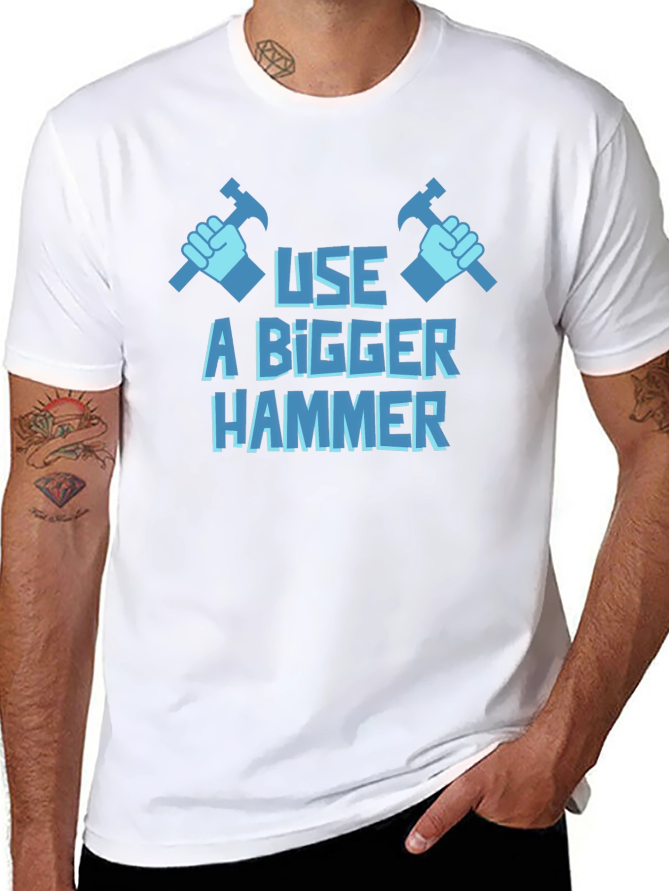 Use A Bigger Hammer T-Shirt - Novelty Construction Tee