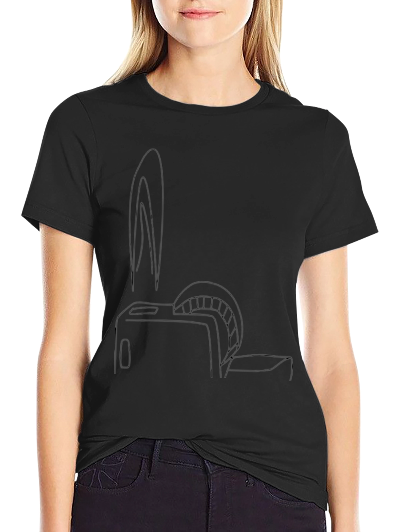 Mens Black Graphic Tee - Toaster Bunny Print