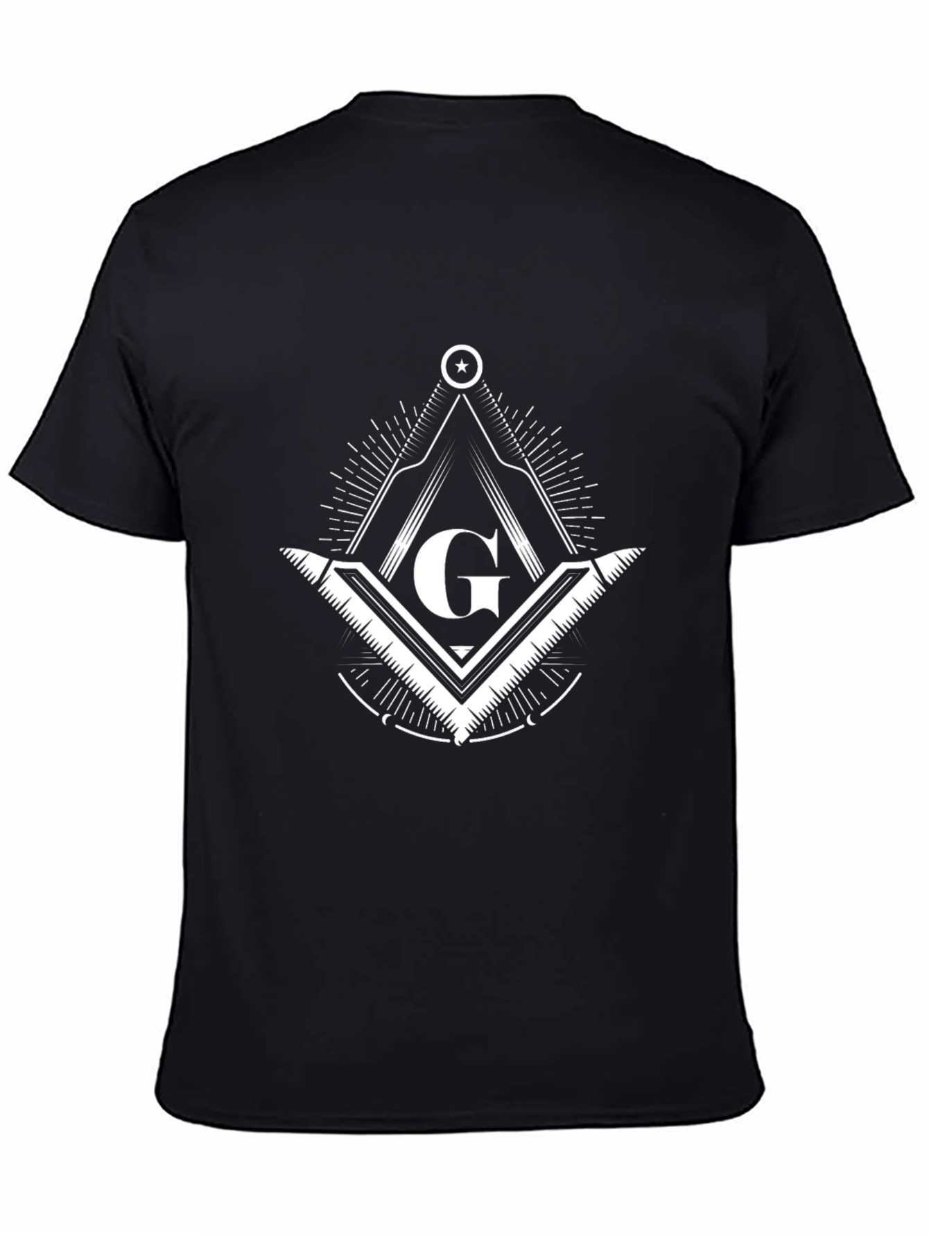 Black Masonic Square and Compass T-Shirt