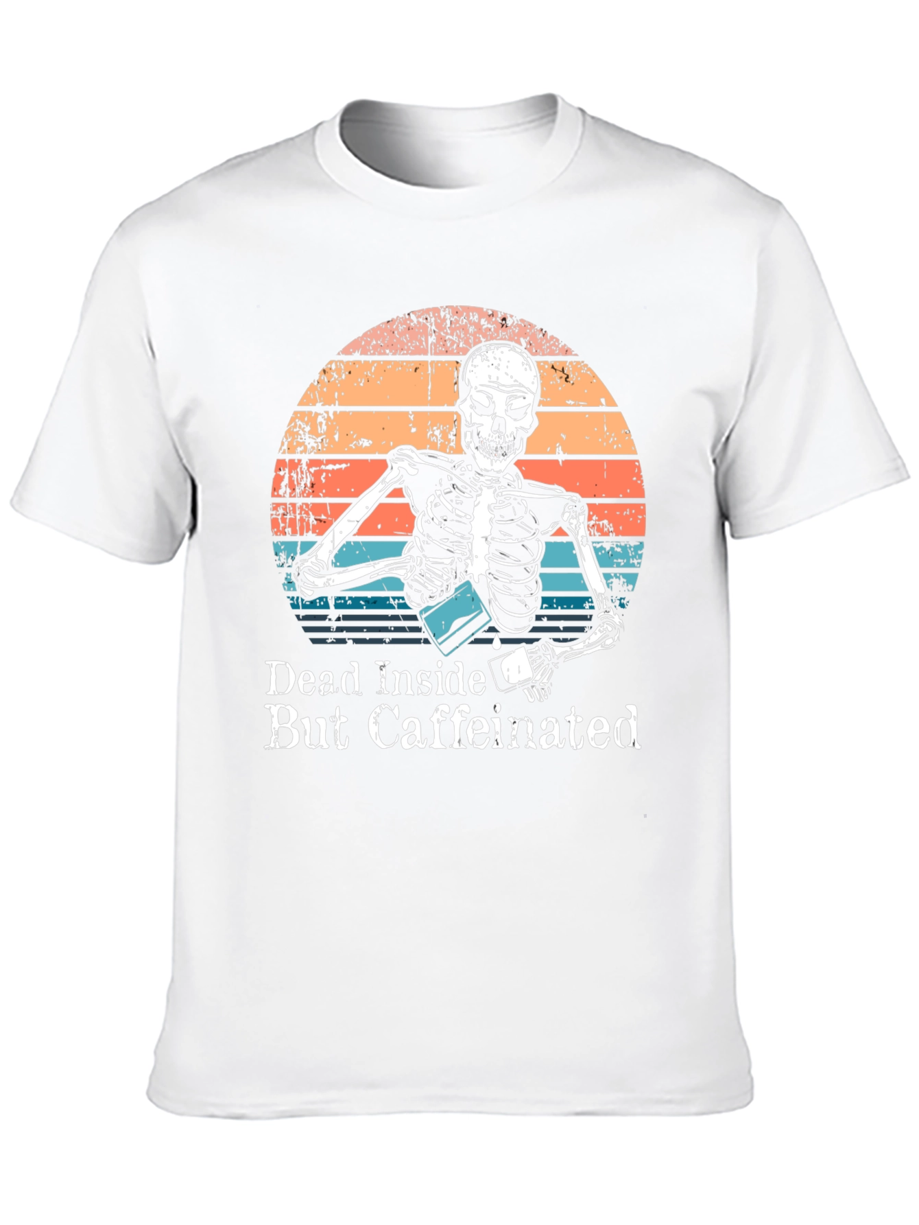 Dead Inside But Caffeinated Skeleton Graphic Tee