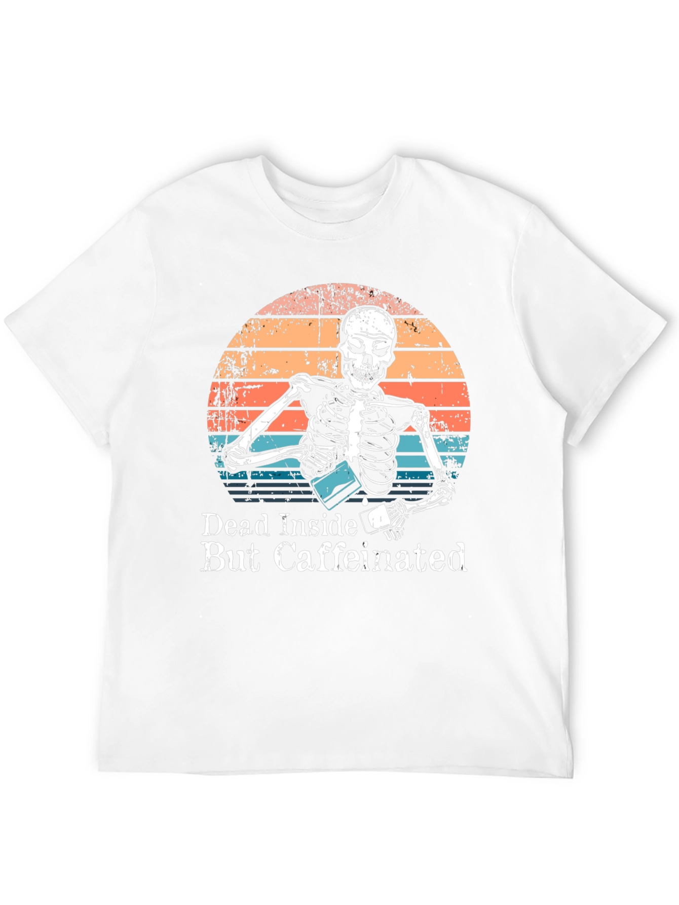 Dead Inside But Caffeinated Skeleton Graphic Tee