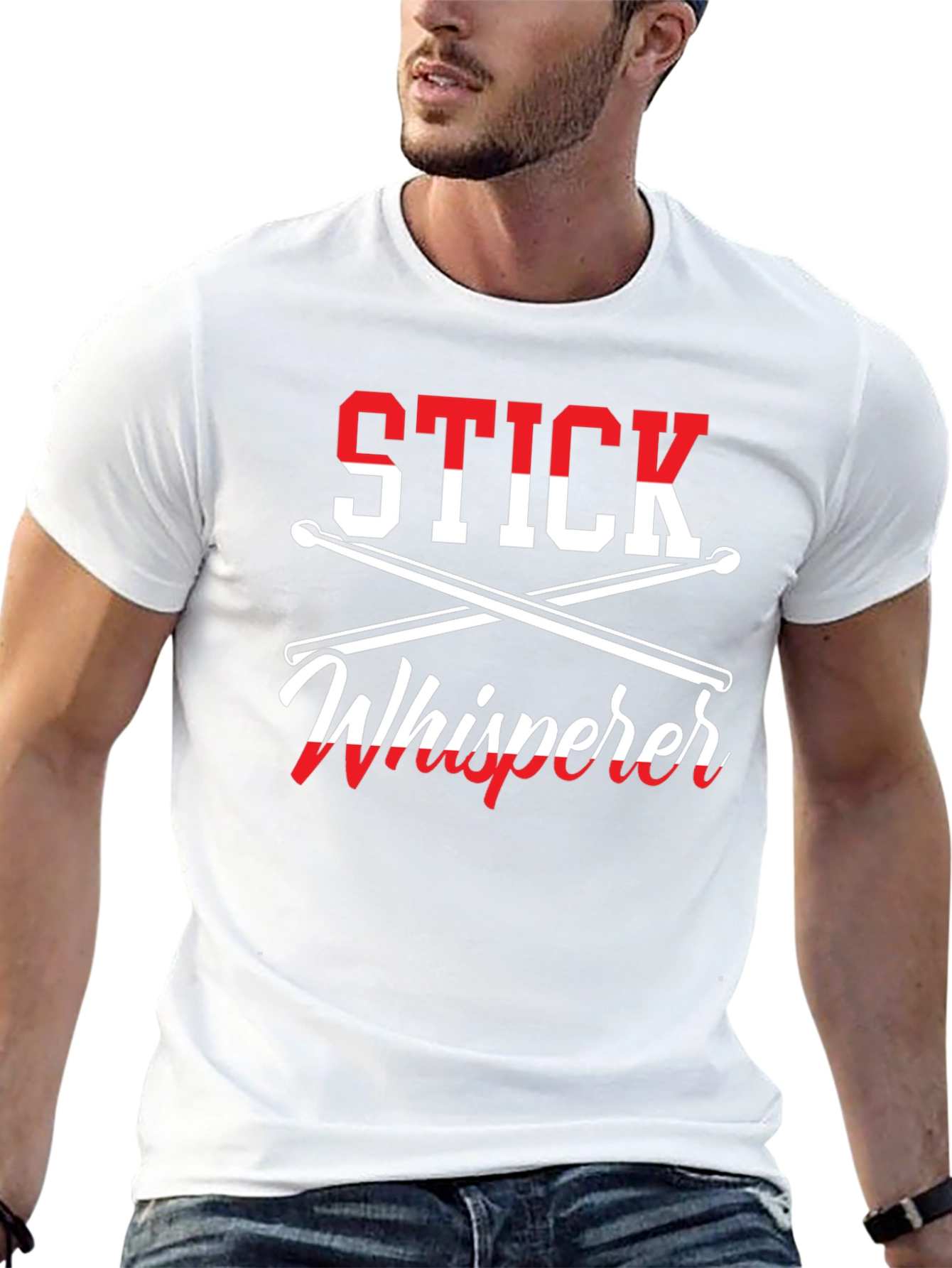 Stick Whisperer Drummer T-Shirt - Music Lover Gift