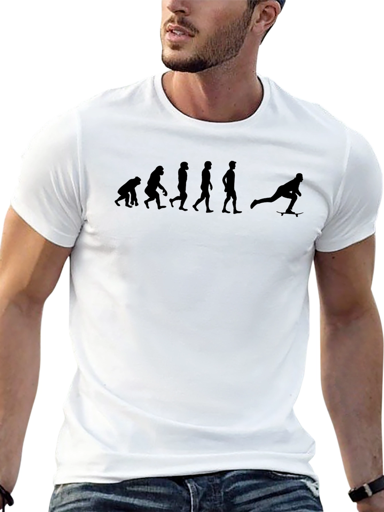 Evolution of Skateboarding Black T-Shirt