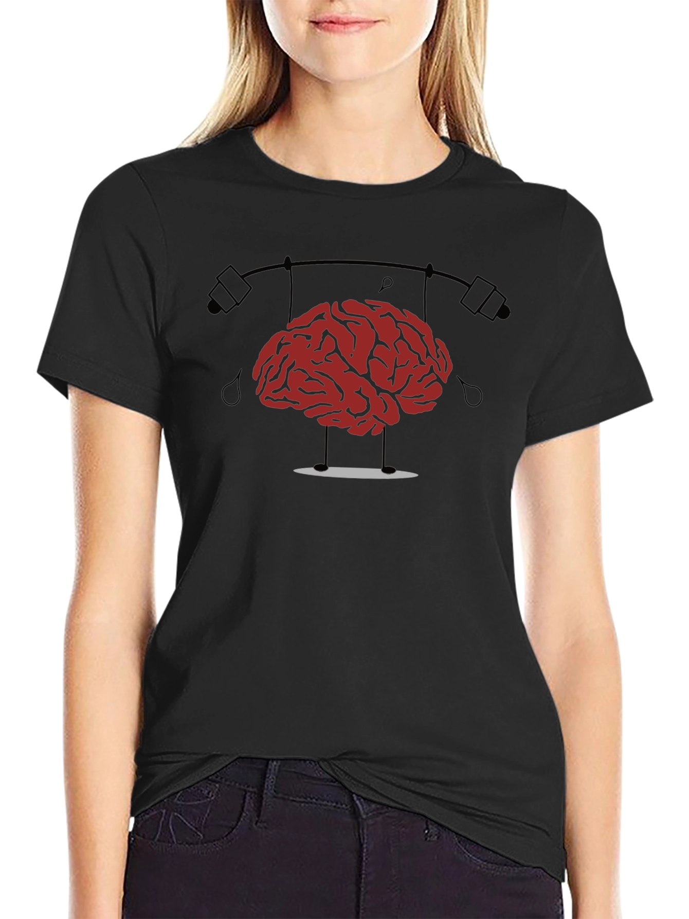 Brain Lifting Weights Graphic T-Shirt