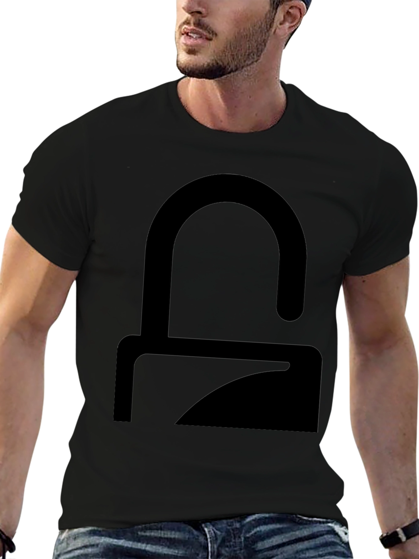 Modern Minimalist Graphic T-Shirt - Solid Black