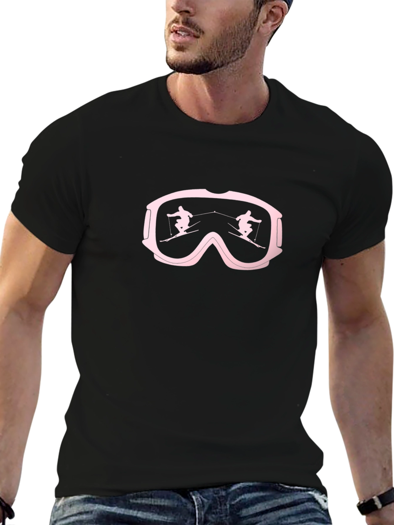 Ski Goggles T-Shirt - Black Skiing Tee