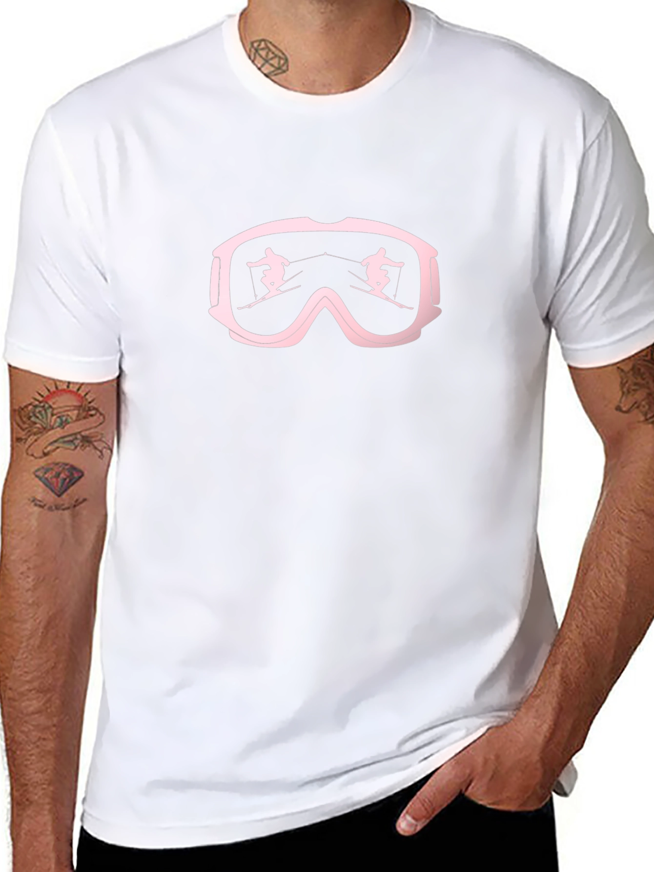 Ski Goggles T-Shirt - Black Skiing Tee