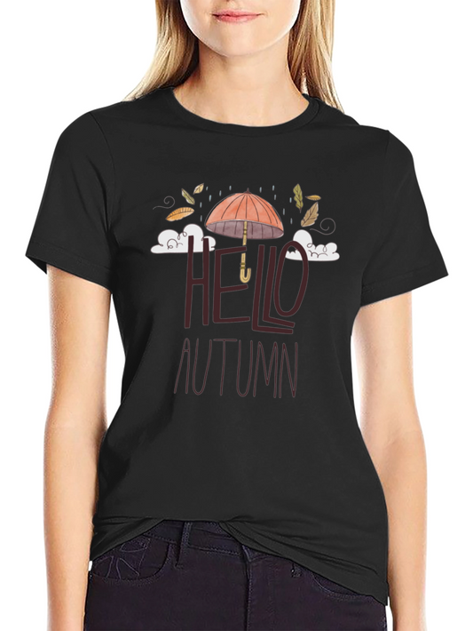 Hello Autumn Graphic Tee - Stylish Fall Season Shirt