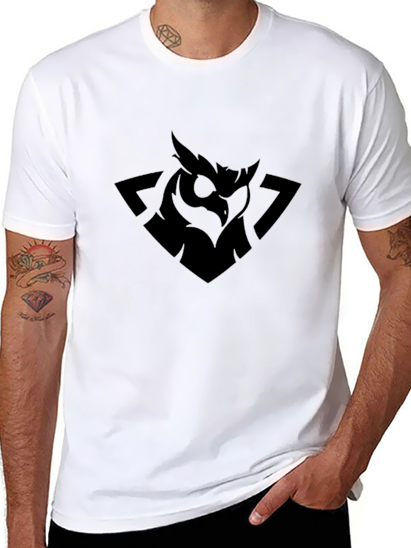 Black Owl Graphic Tee - Mens Modern Style