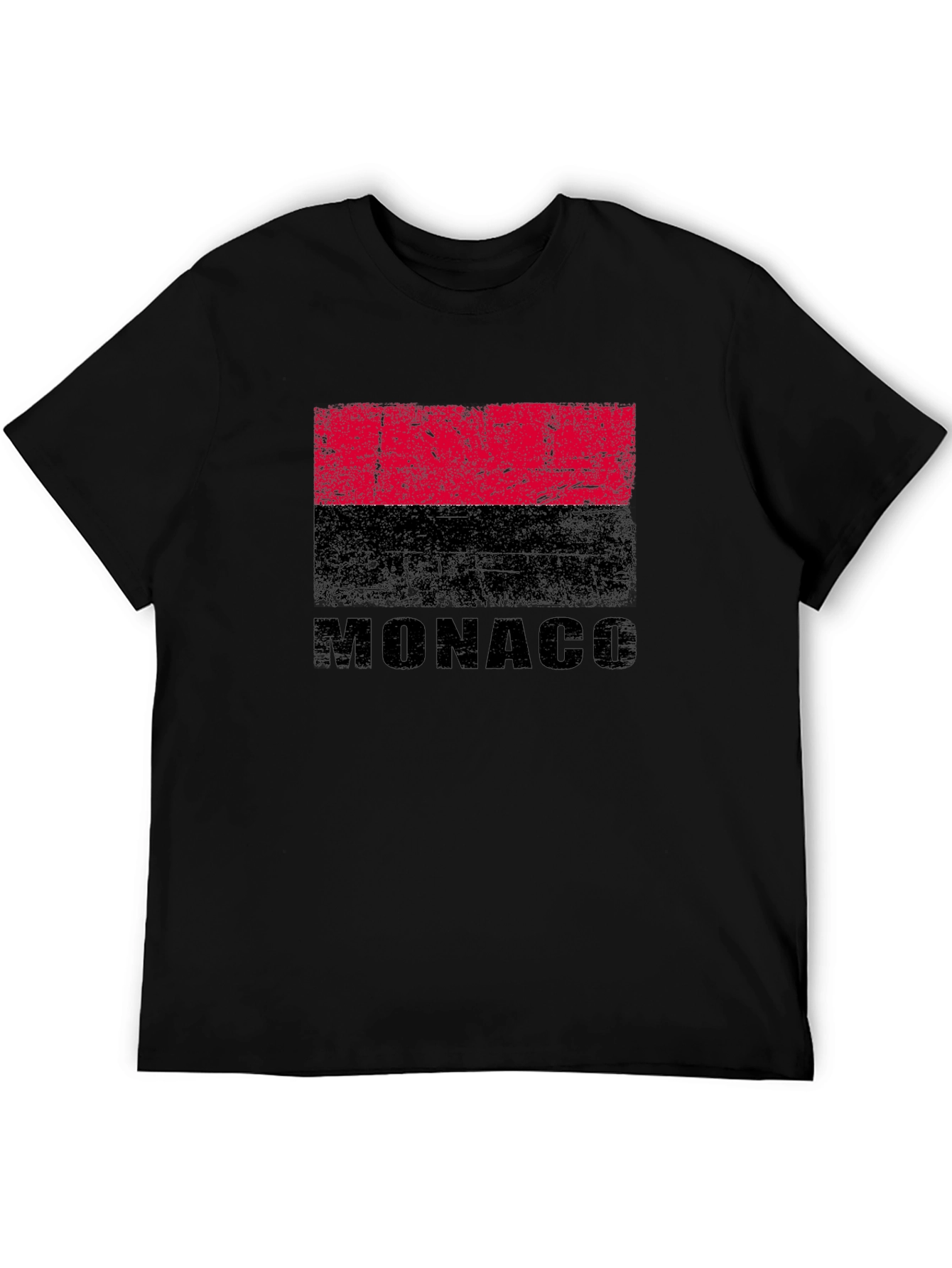 Monaco Flag Graphic T-Shirt - Distressed Design