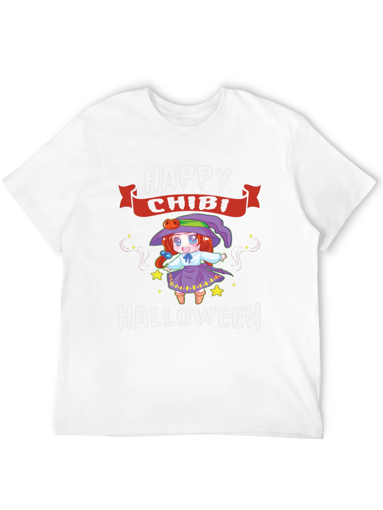 Happy Chibi Halloween Black Graphic Tee