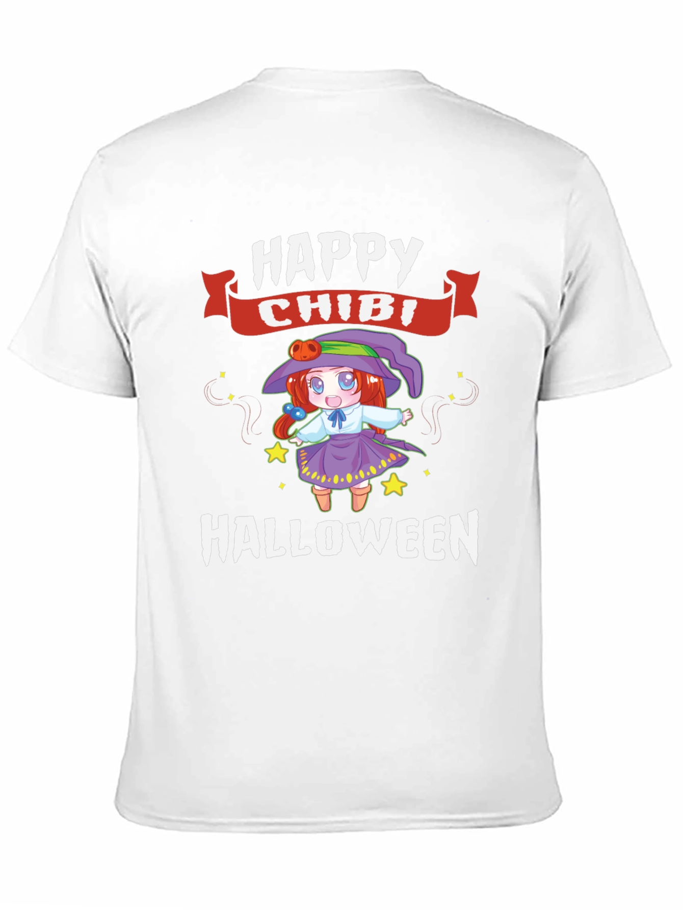 Happy Chibi Halloween Black Graphic Tee