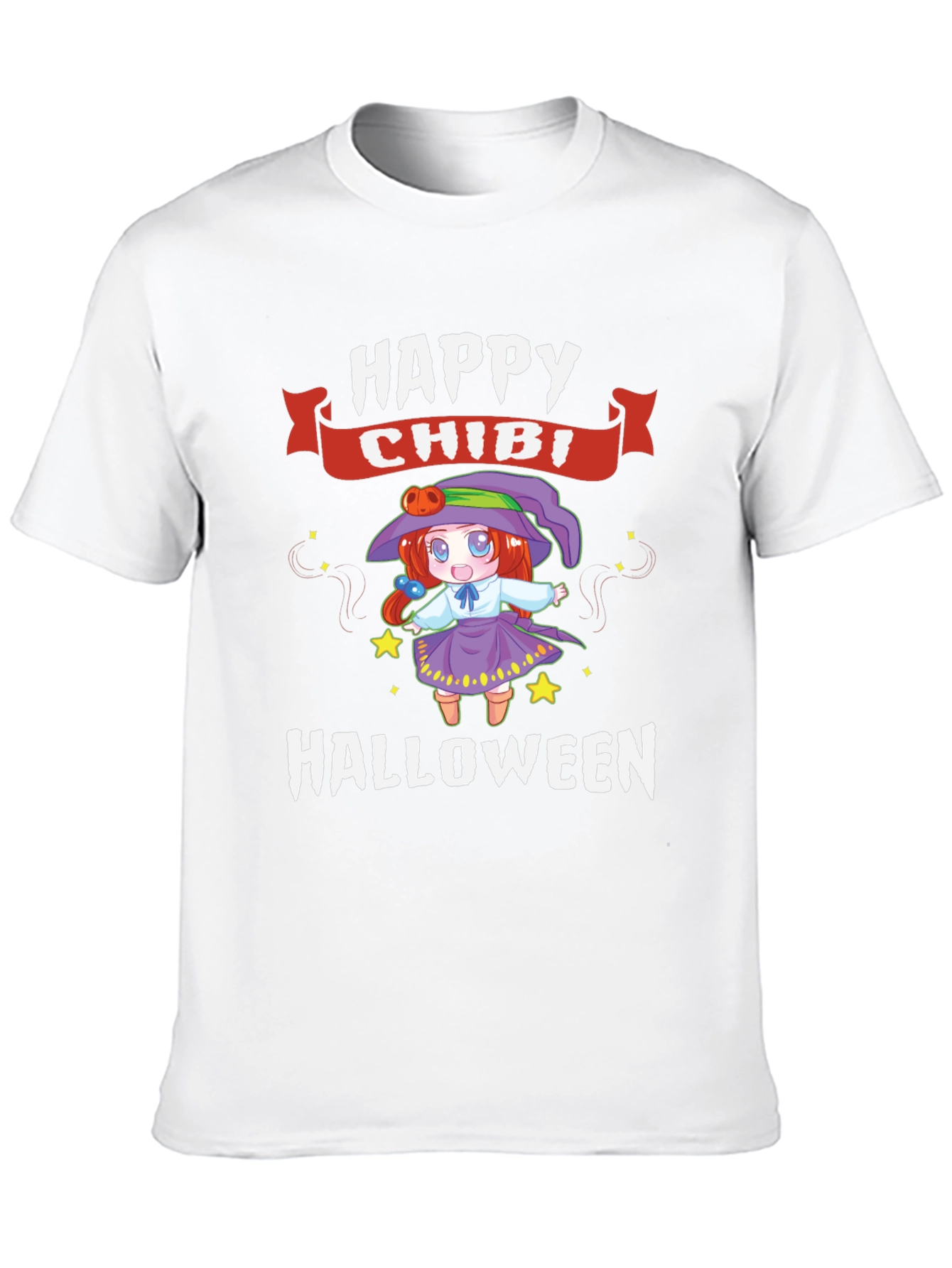 Happy Chibi Halloween Black Graphic Tee