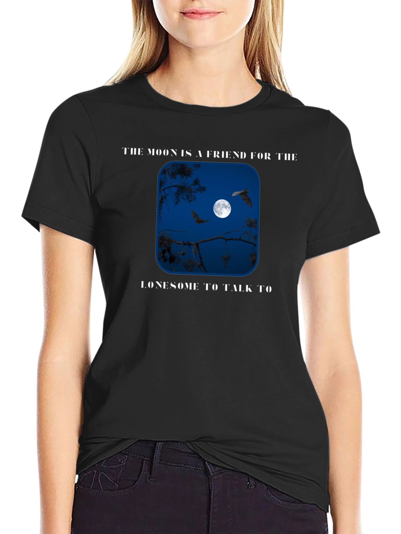 Moon Friend Graphic T-Shirt - Lonesome Night Tee