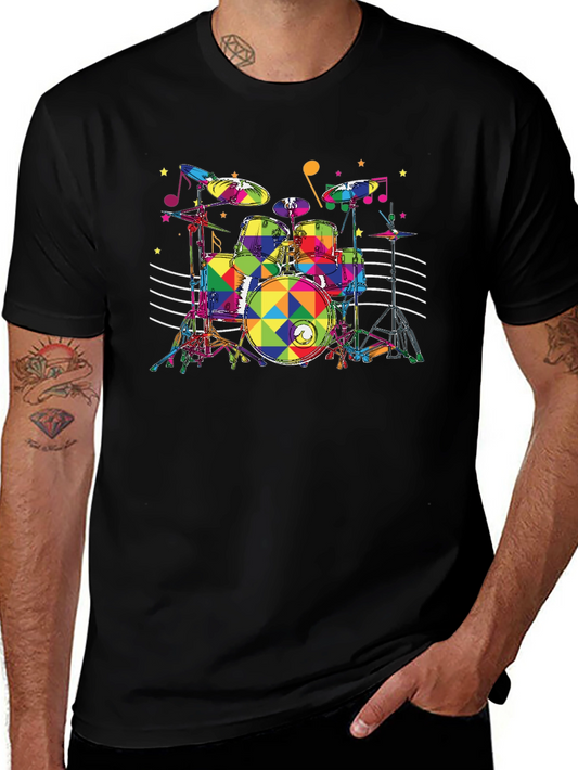 Colorful Drum Set Graphic Tee
